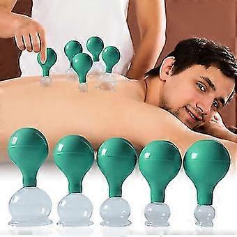 Cupping Glasses Made Of Real Glass [set Of 5] - Effective Cupping Glasses With Suction Ball & Fascia Scraper - Cupping With Strong Suction Power