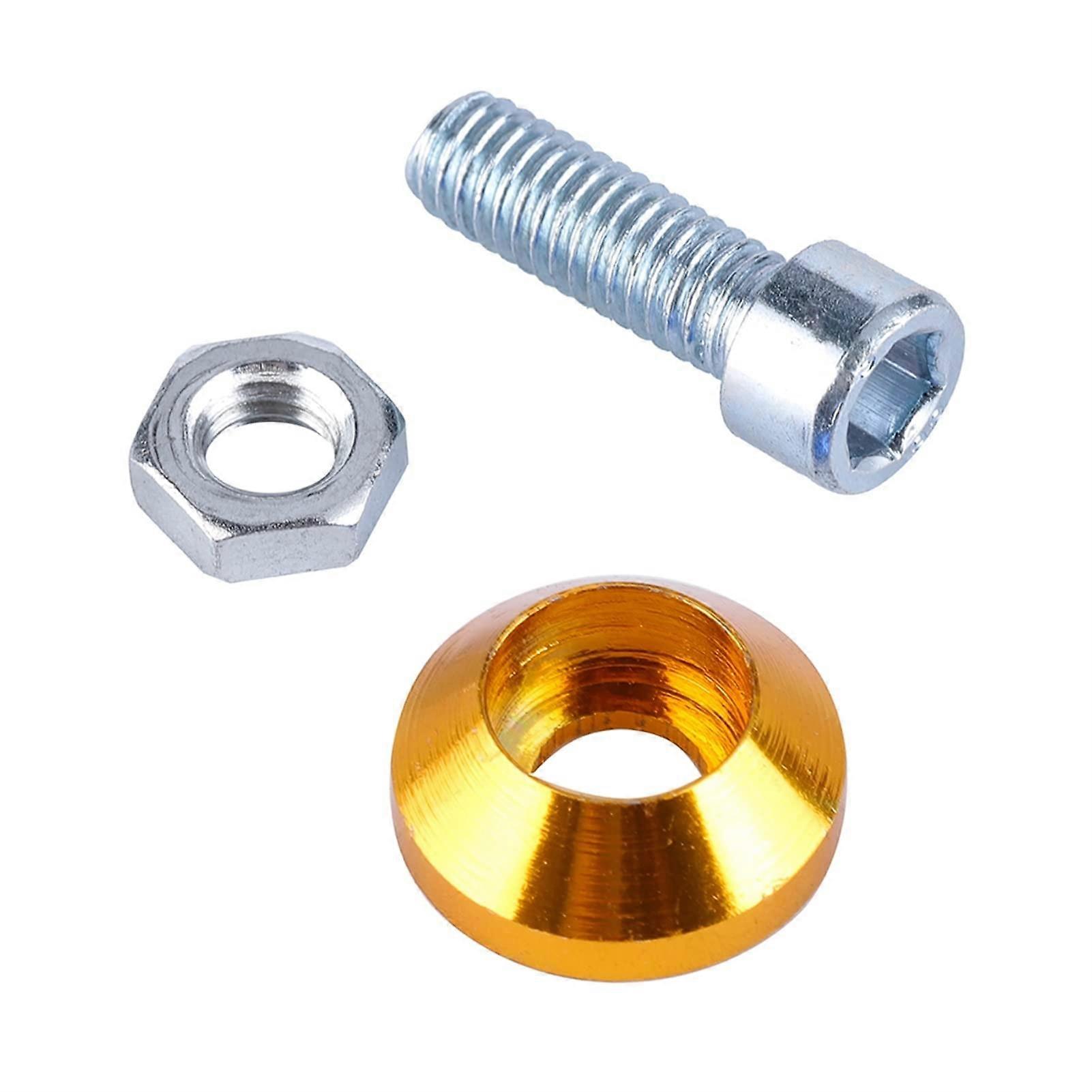 Bumper Fender Washer M6 Compatible, Car License Plate Screw Washer, Aluminum Hex Fasteners, 20 Pcs Gold Finish