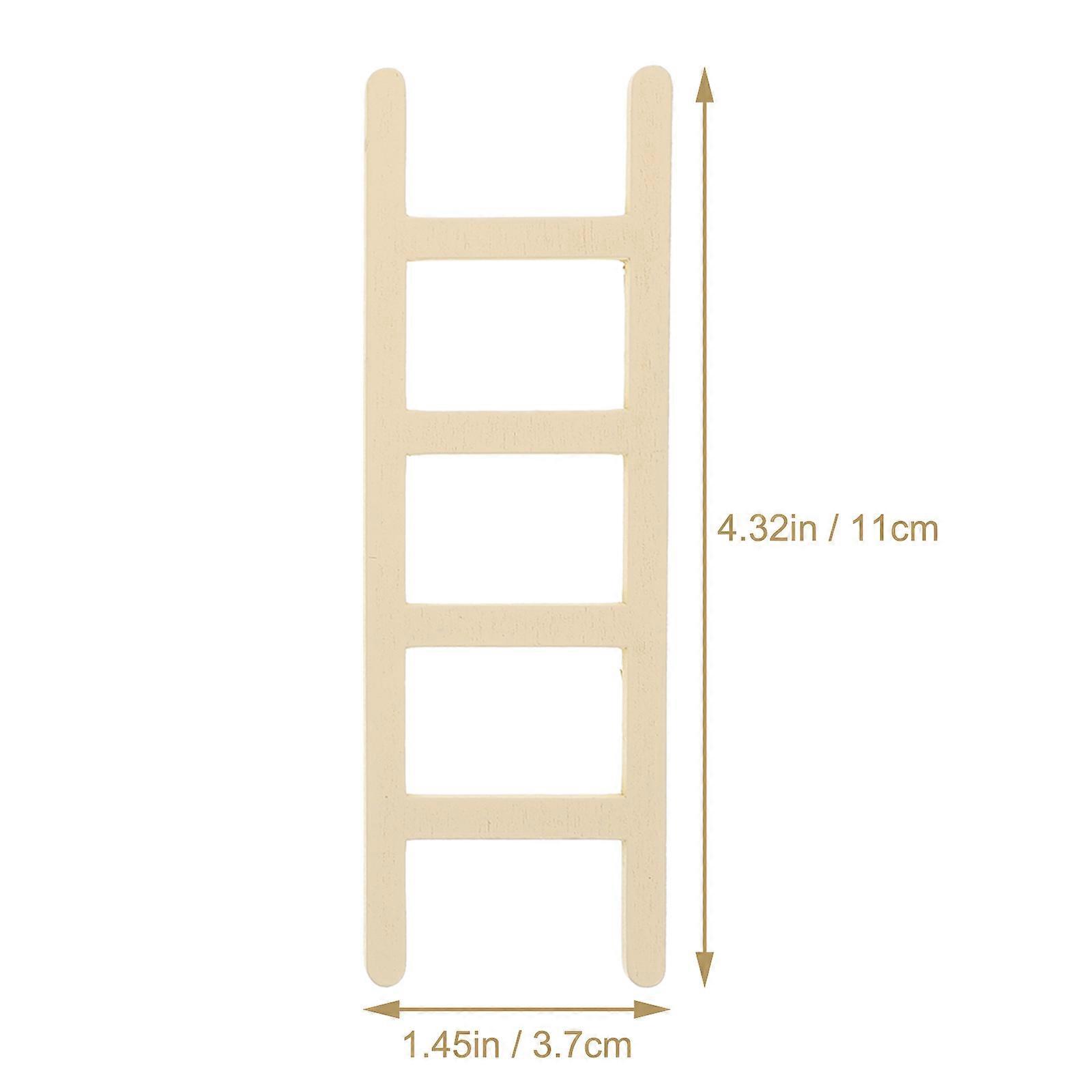 Wooden Mini Ladder for Decorative Use with 4Pcs Mini House Props