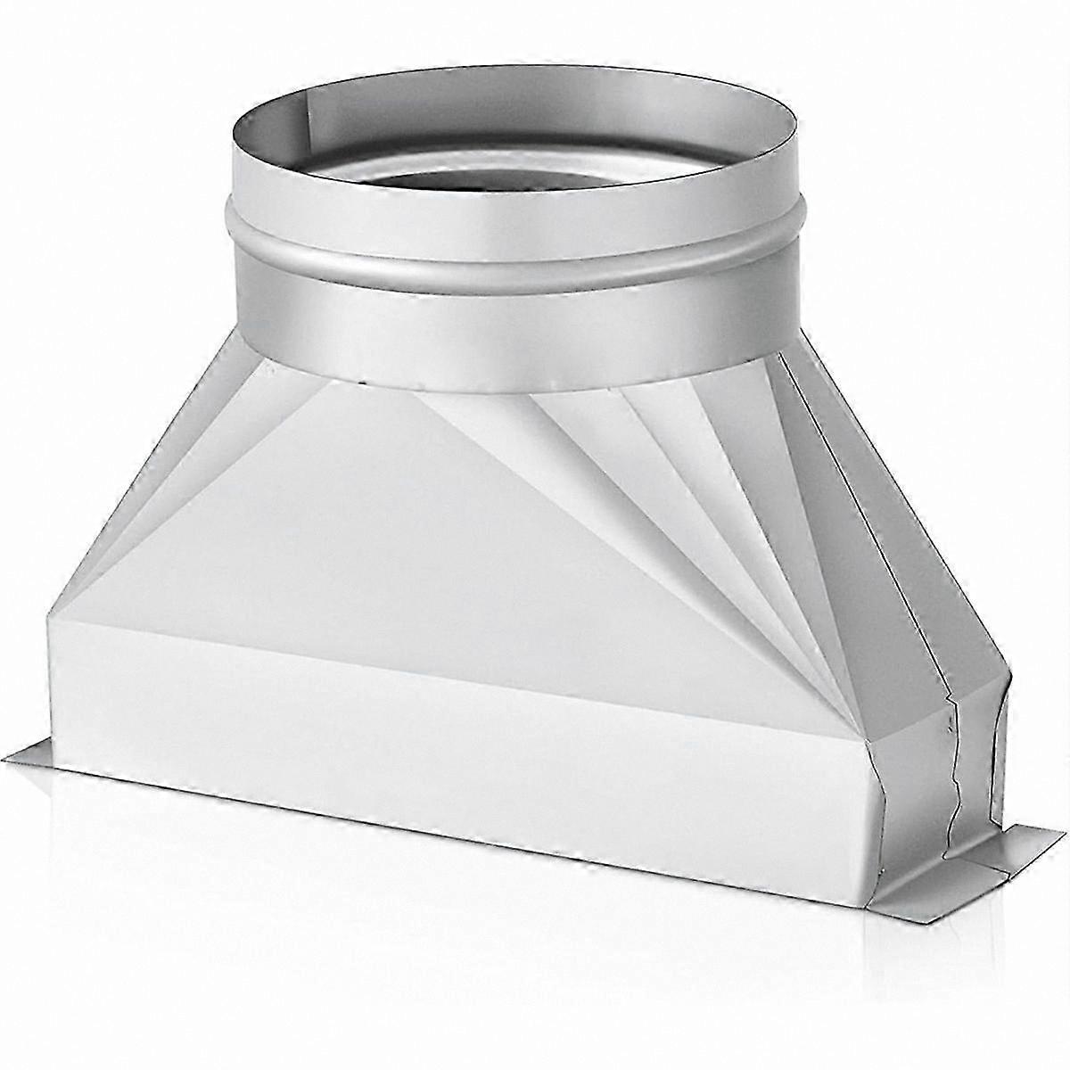 3-1/4" x 10" x 6" Galvanized Duct Transition Kit - Rectangular to Round Microwave Vent Connector