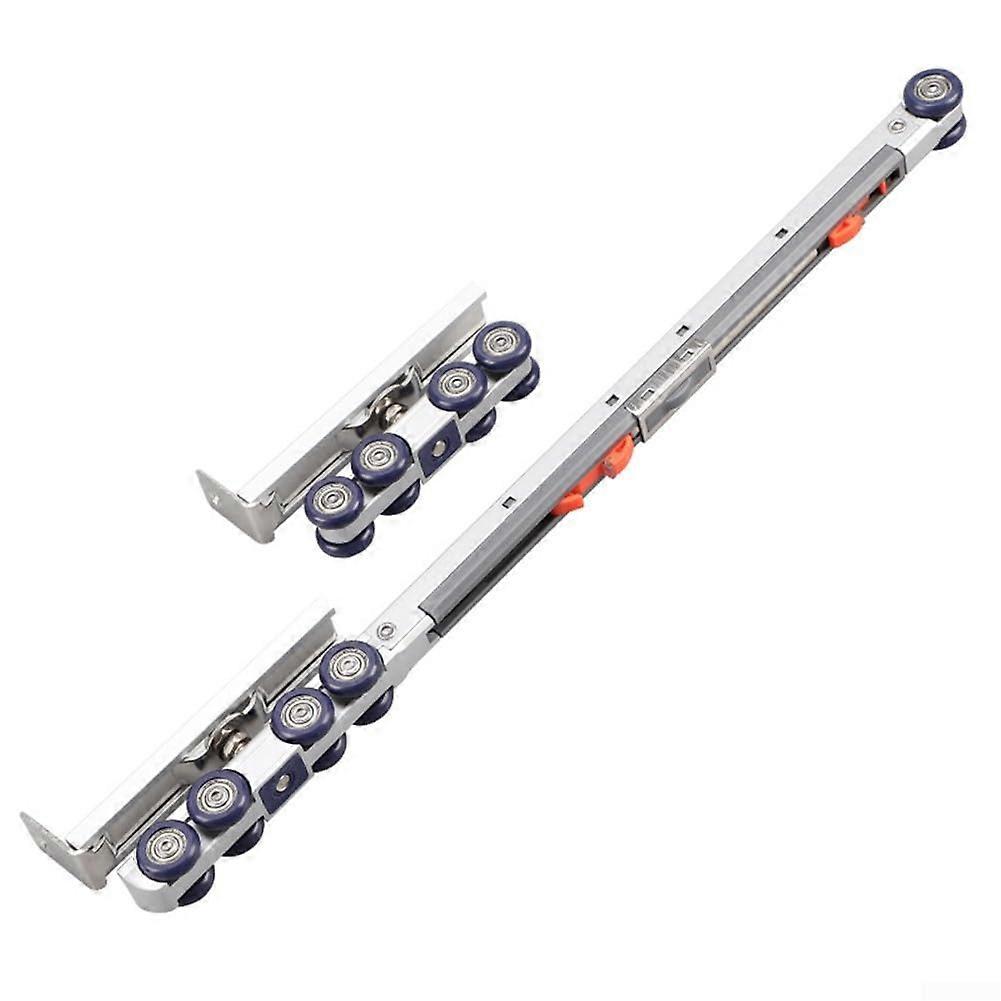 Bidirectional Buffer Sliding Door Pulley Zinc Alloy Hanging Rail Wheel Easy Install 60 KG Capacity Fits Wooden Doors