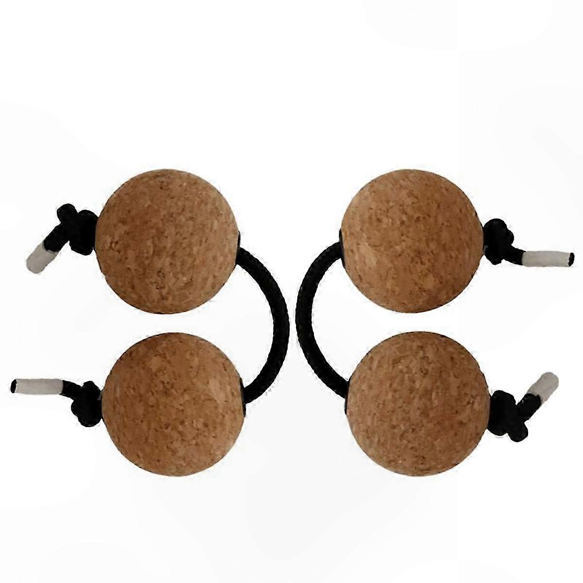 African Percussion Instrument Set with Cork Handles - 2 Pairs of Shaker Balls for Musical Exploration and Rhythm Practice