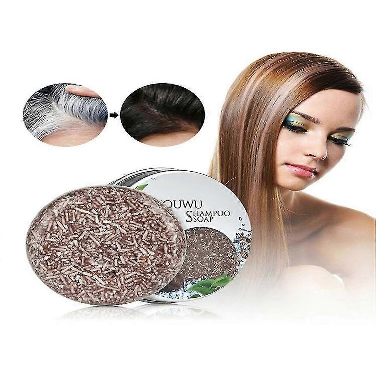 Savon Bio Cheveux Assombrissant Shampooing Bar Gris Cheveux Inversé Polygonum Naturel