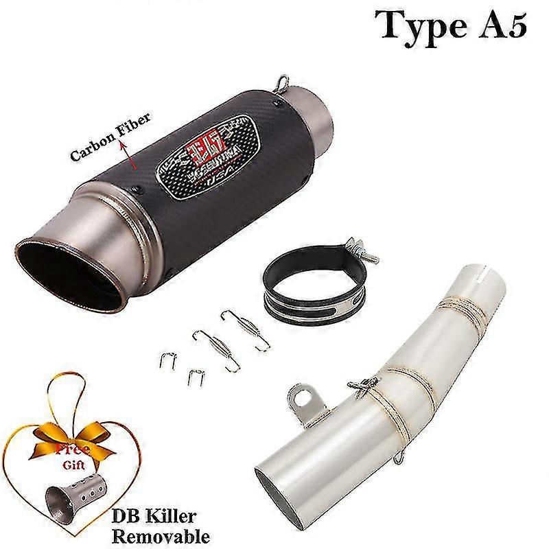 Slip On For Yamaha Yzf R6 2006 - 2023 Motorcycle Exhaust Escape System Modify Mid Link Pipe Carbon Fiber Muffler 60mm Db Killer