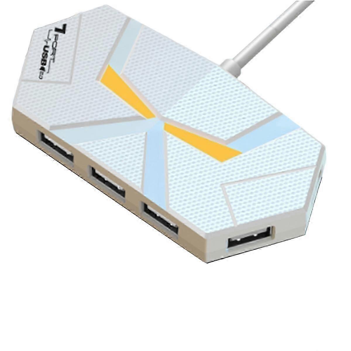 0.6CM HUB 7-Port Compatible USB2.0 Expansion Splitter Laptop Connect Hard Drive Computer TYPE-C Stab