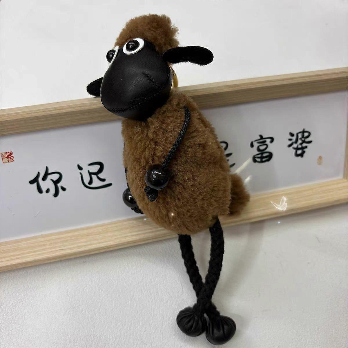 Shaun the Sheep Plush Keychain Cute Backpack Charm Doll Stuffed Animal Key Ring Accessory