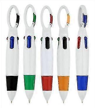 Pack Of 10bulk Mini 4-in-1 Multi-colored Ink Ballpoint Pens With Keychain