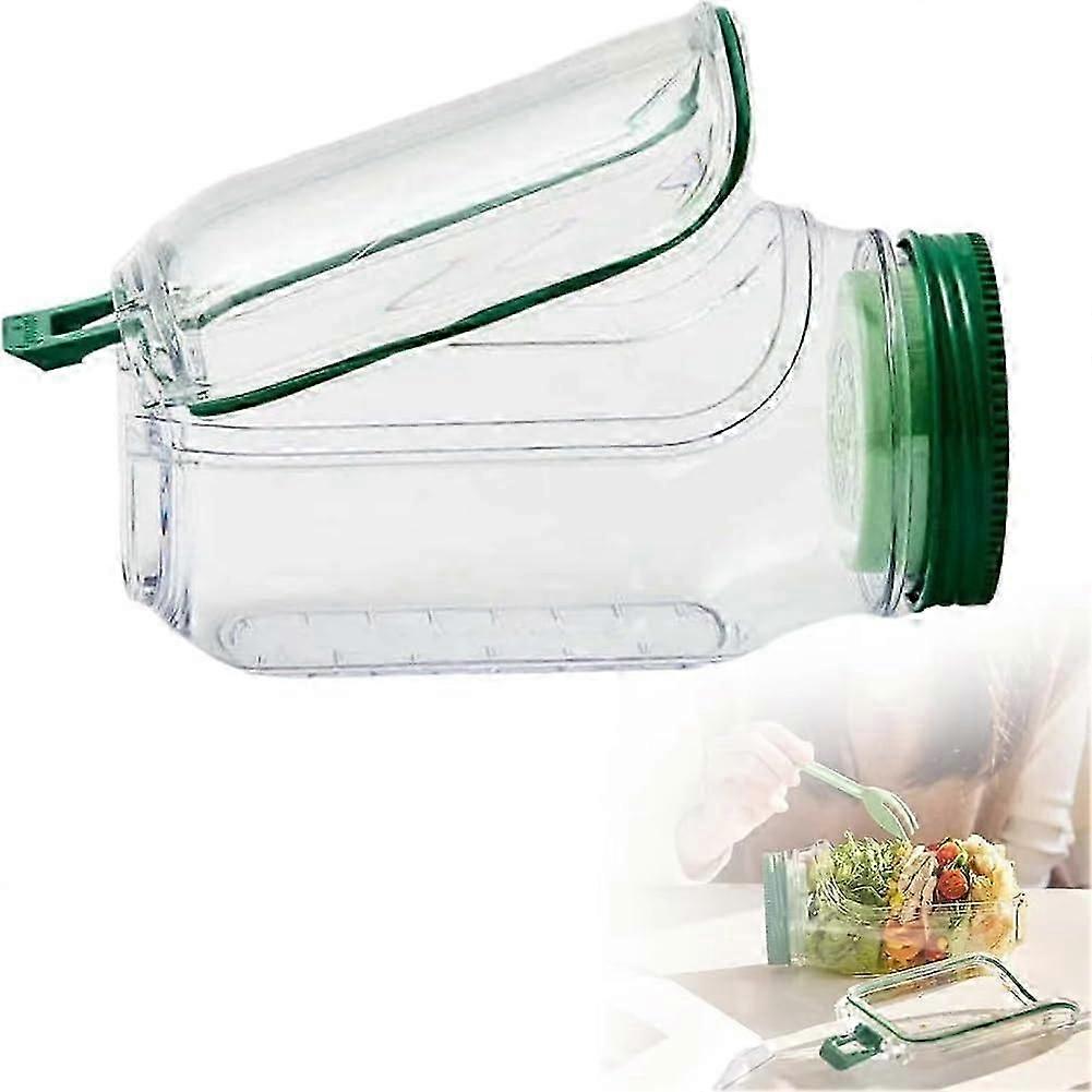 Salad Pod, Vertical Layering Salad Pod Built Plastic Salad Storage Jar, Portable Leakproof All-in-One Salad Lunch Box