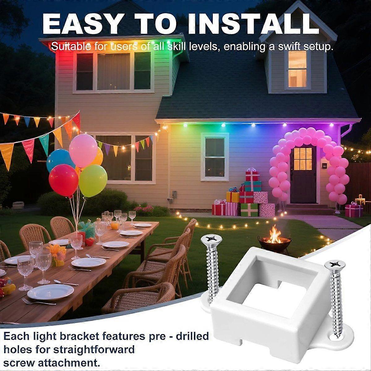 45 Pack Light Clips for H705A//H805 Outdoor Lights with 90 Screws Secure Mounting Brackets for Perm