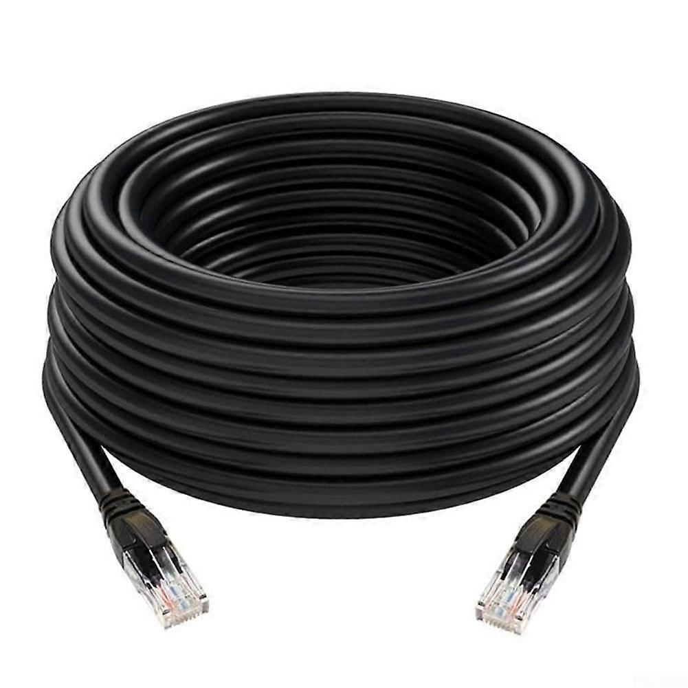 Cat 6 Ethernet Patch Cable Ten Meter Length Black For All Devices RJ45 Network Cable