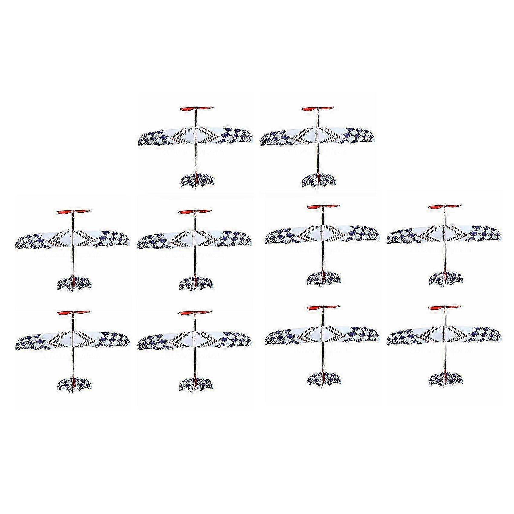 Rubber Band Powered DIY Foam Plane Model Kit, 10x Aircraft Building STEM Educational Toy for Kids