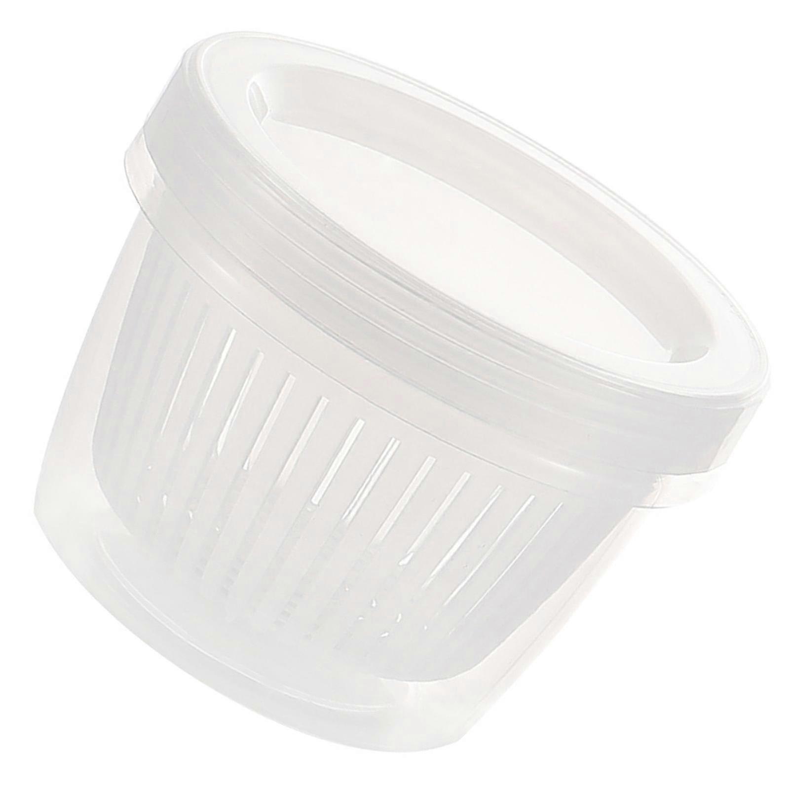 Round Draining Scallion Box for Fridge - Plastic Storage Container with Sealing Lid for Garlic and Ginger