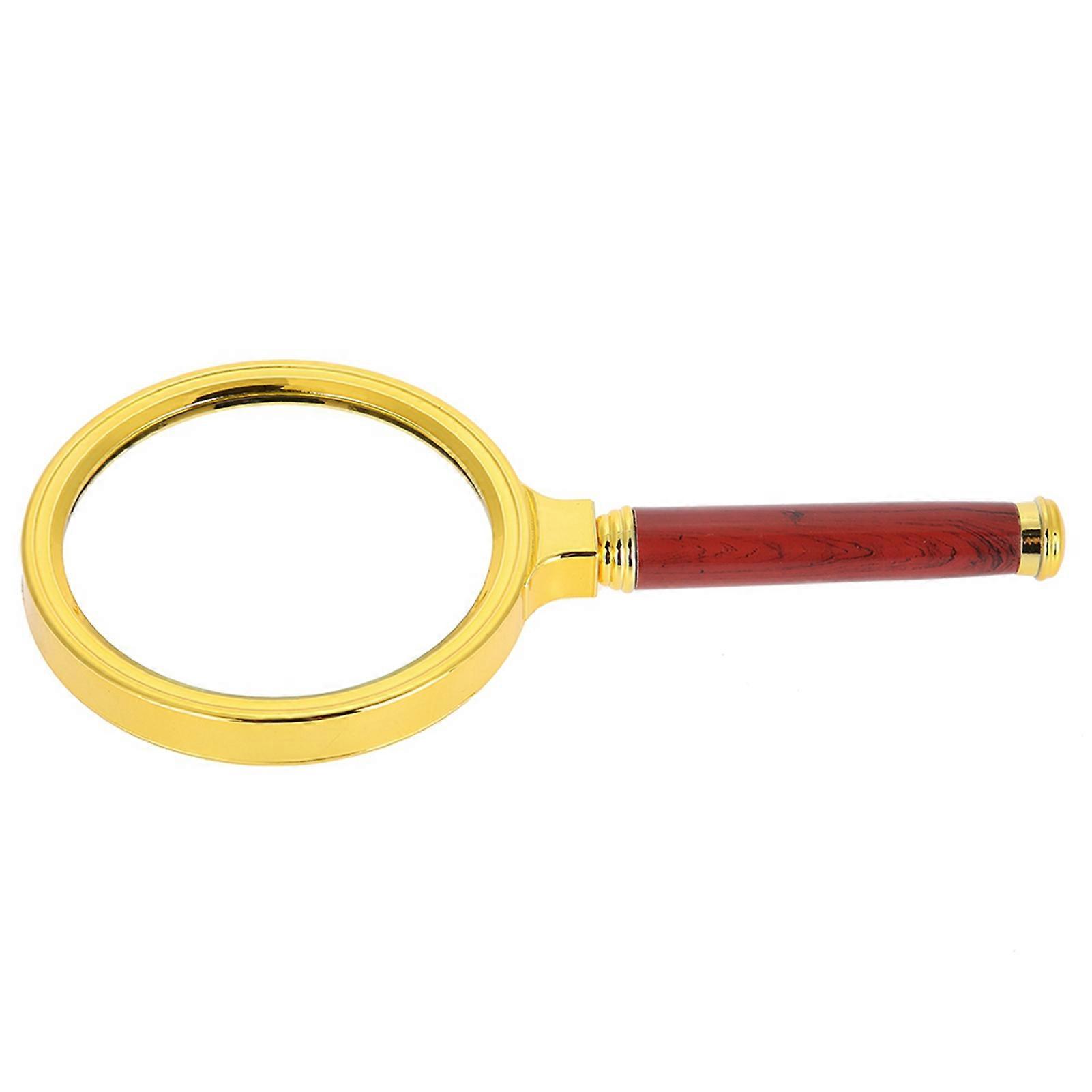 6X Magnifier Handheld Portable Loupe with Detachable Wooden Handle for Reading Jewelry Checking