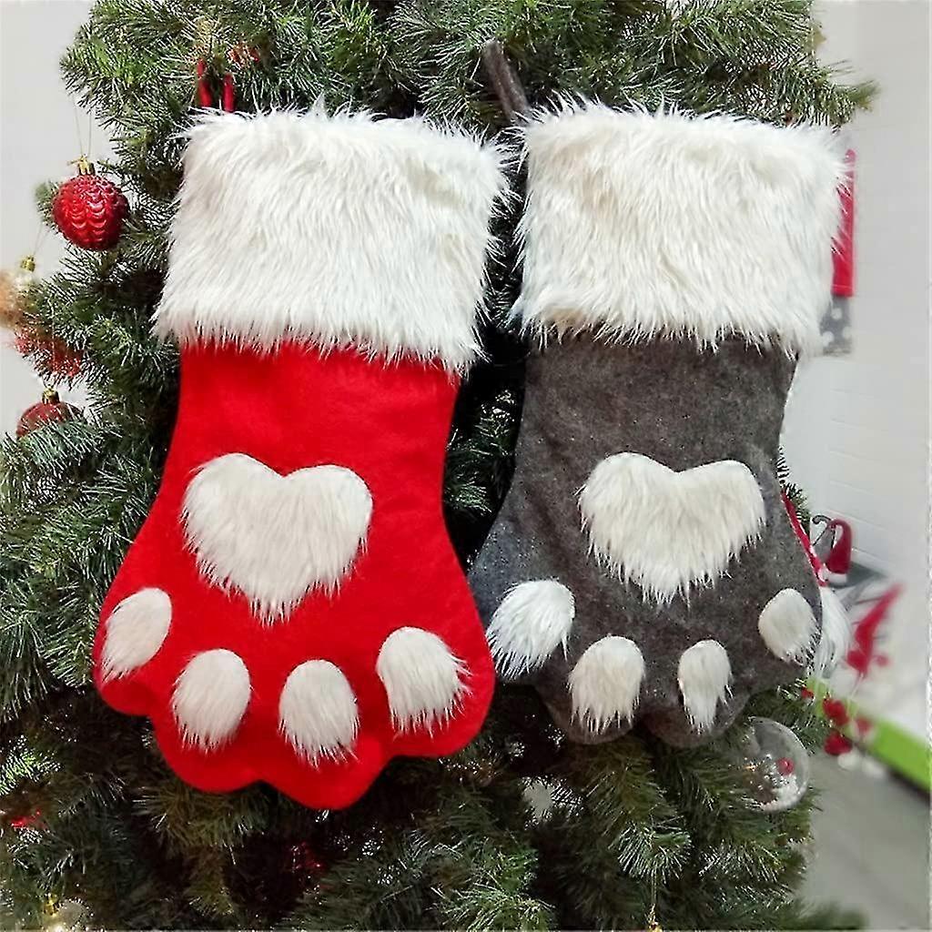 Christmas decoration stockings for home, 22x44cm festive hanging storage with tree ornaments