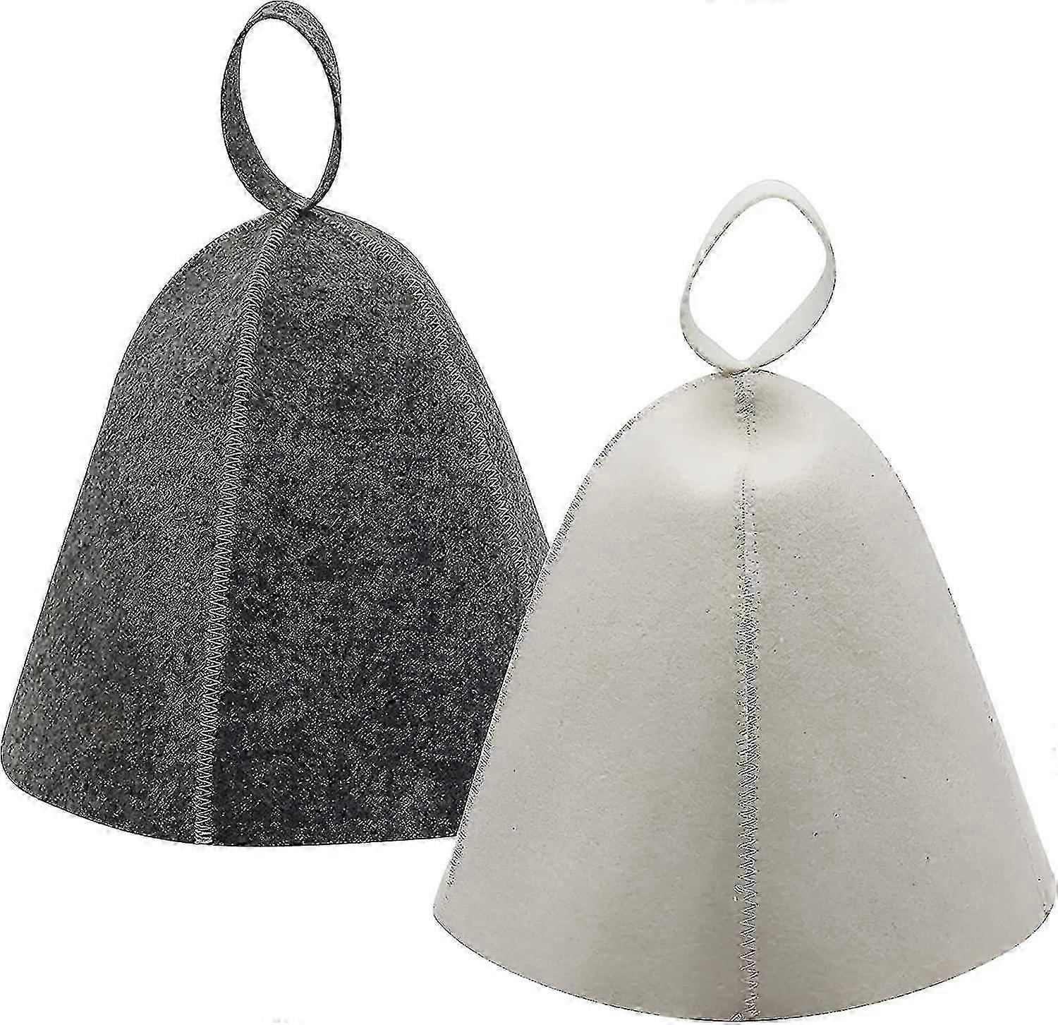 Felt sauna cap for bath, 2pcs hat for spa relaxation