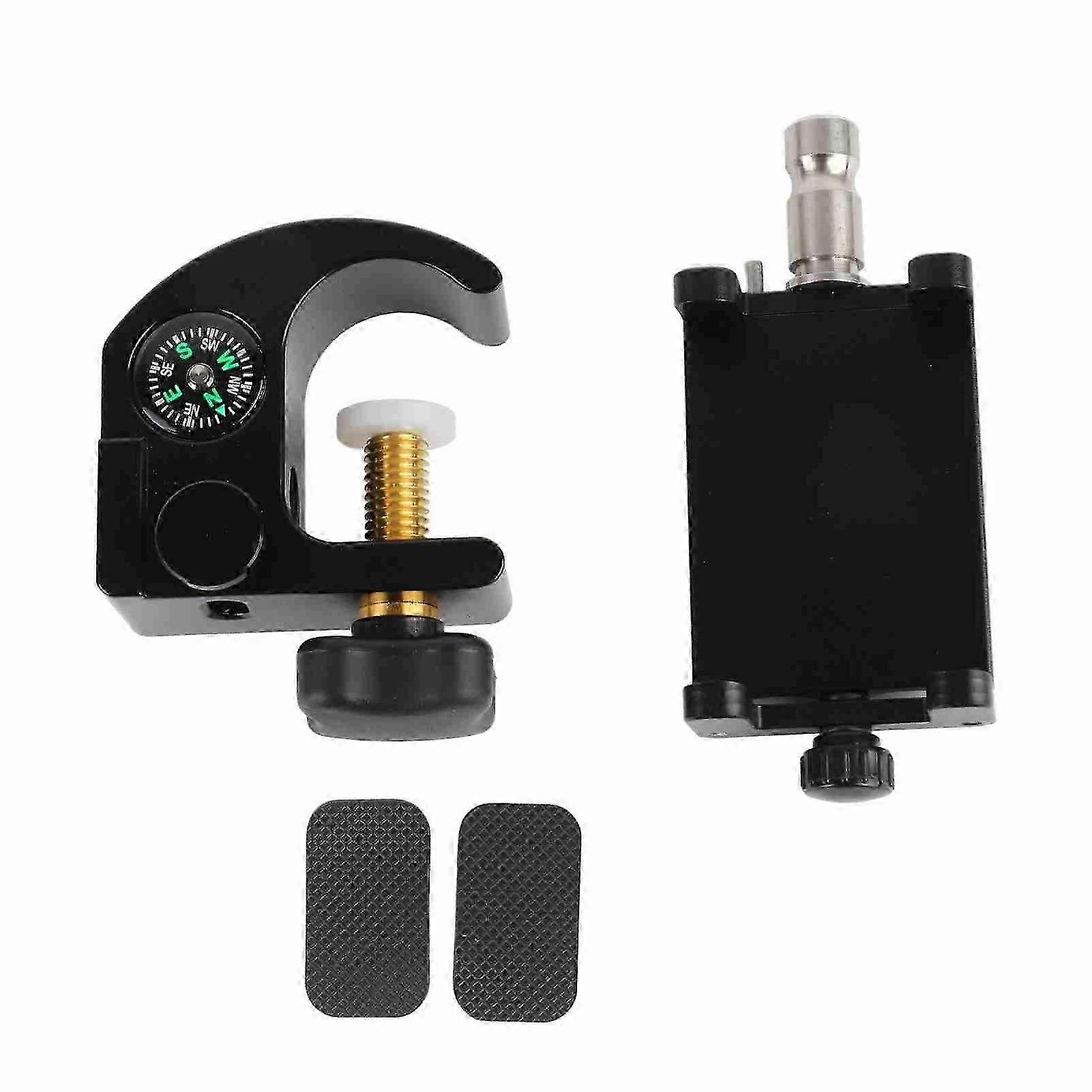 Data Collector Pole Clamp with Compass and Phone Holder Universal Portable GPS RTK Pole Clamp Holder