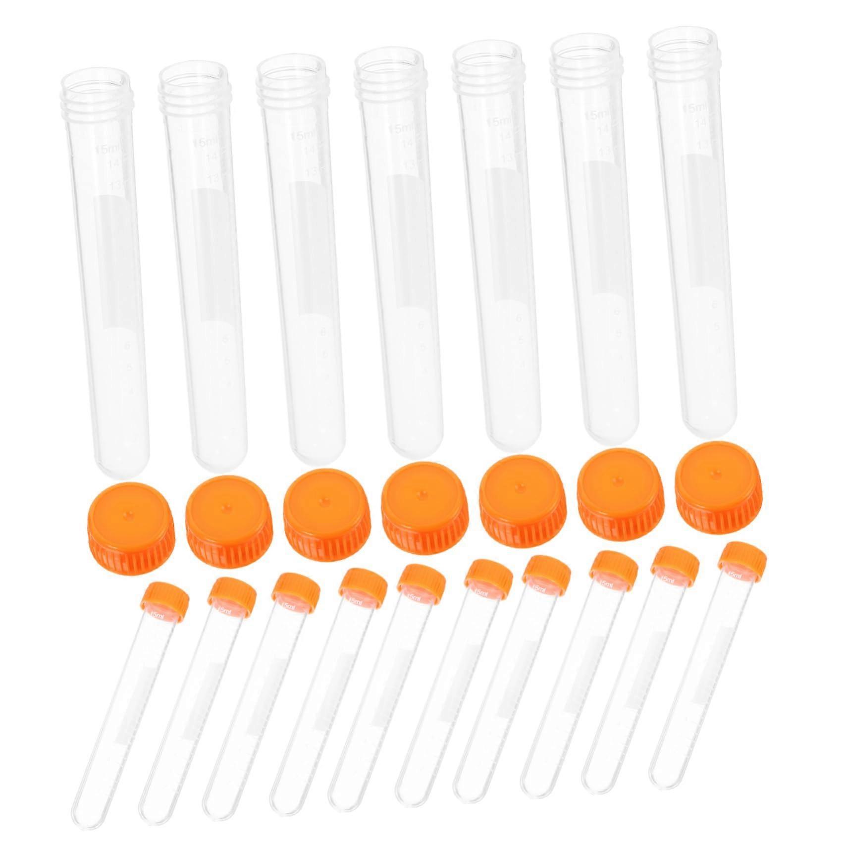 20pcs Plastic Test Tube Storage Vials with Lid 15ml Transparent Lightweight Durable Containers for Essential Oils and Crafts