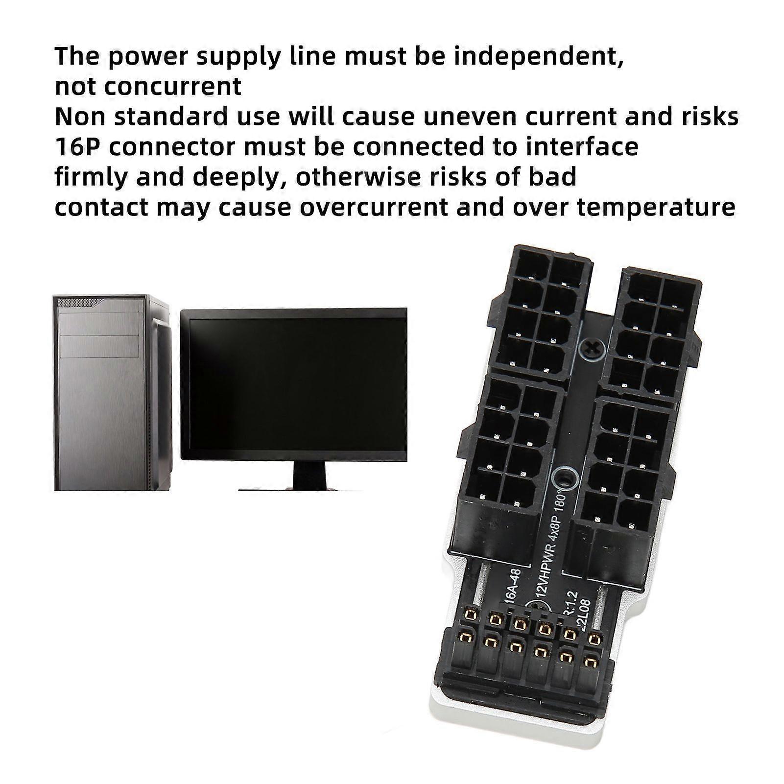 GPU Power Adapter Board 180 Degrees 4x8P to 12VHPWR 12P Plus 4P ATX3.0 PCIe 5.0 GPU PCIe Connector for Desktop Computer PH316 48 WhiteSH