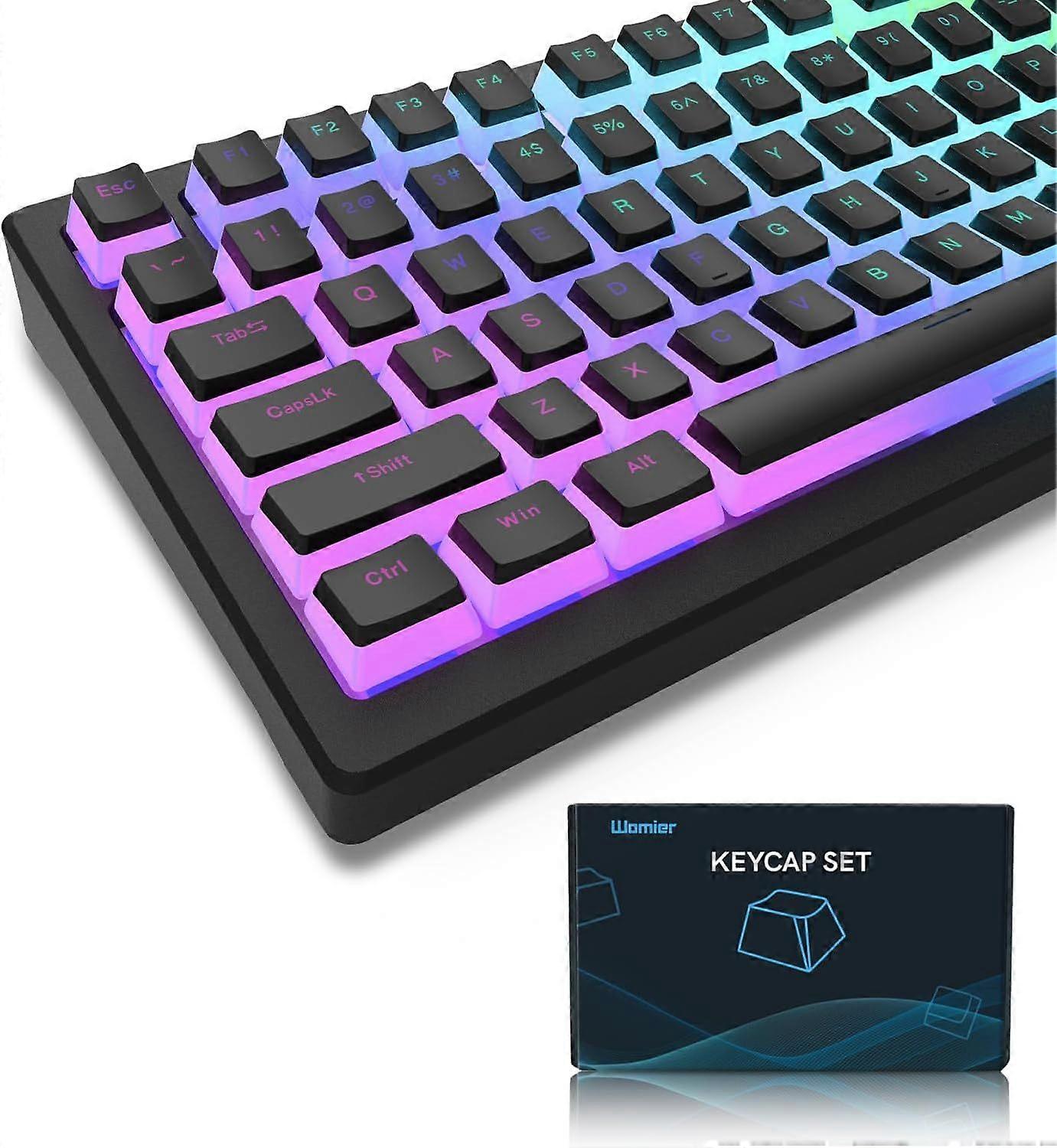 Pudding Keycaps, PBT Shine Through Keycaps 165 Keys Set Custom Key caps Set OEM