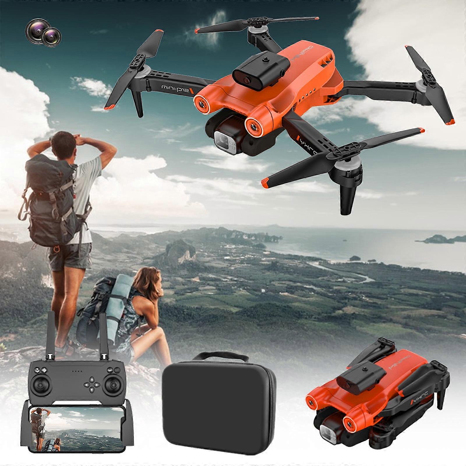 WJSXC Drone with Dual 1080P HD Camera, FPV RC Toy with Altitude Hold, Headless Mode, Speed Adjustment, Orange - Compatible with Gift for Kids