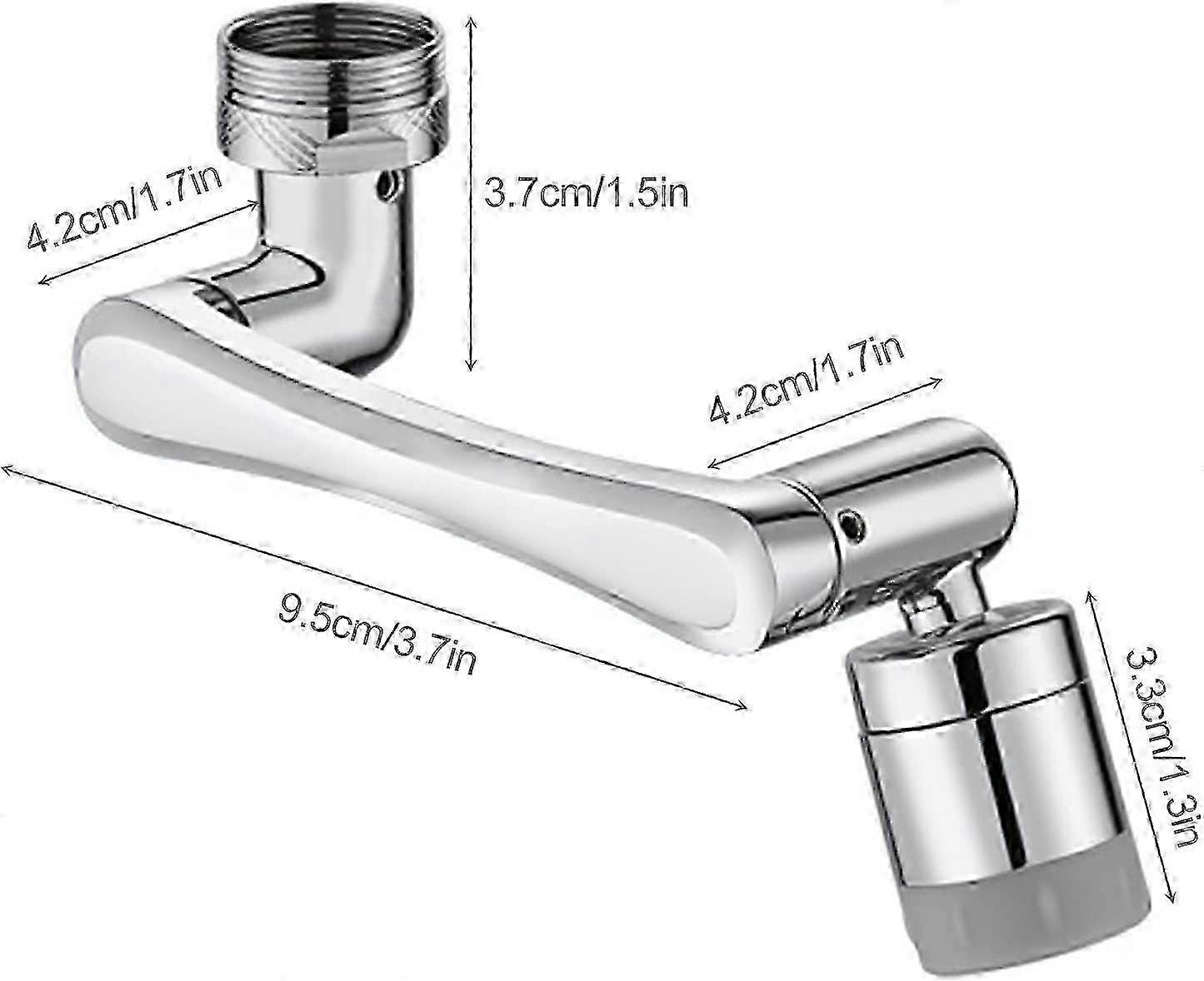 Universal Rotating Faucet Extender, 1080 + 360 Big Angle Degree Swivel Kitchen Sink faucets Aerator, Splash Filter rotatable Robotic Arm 2 in 1 Faucet