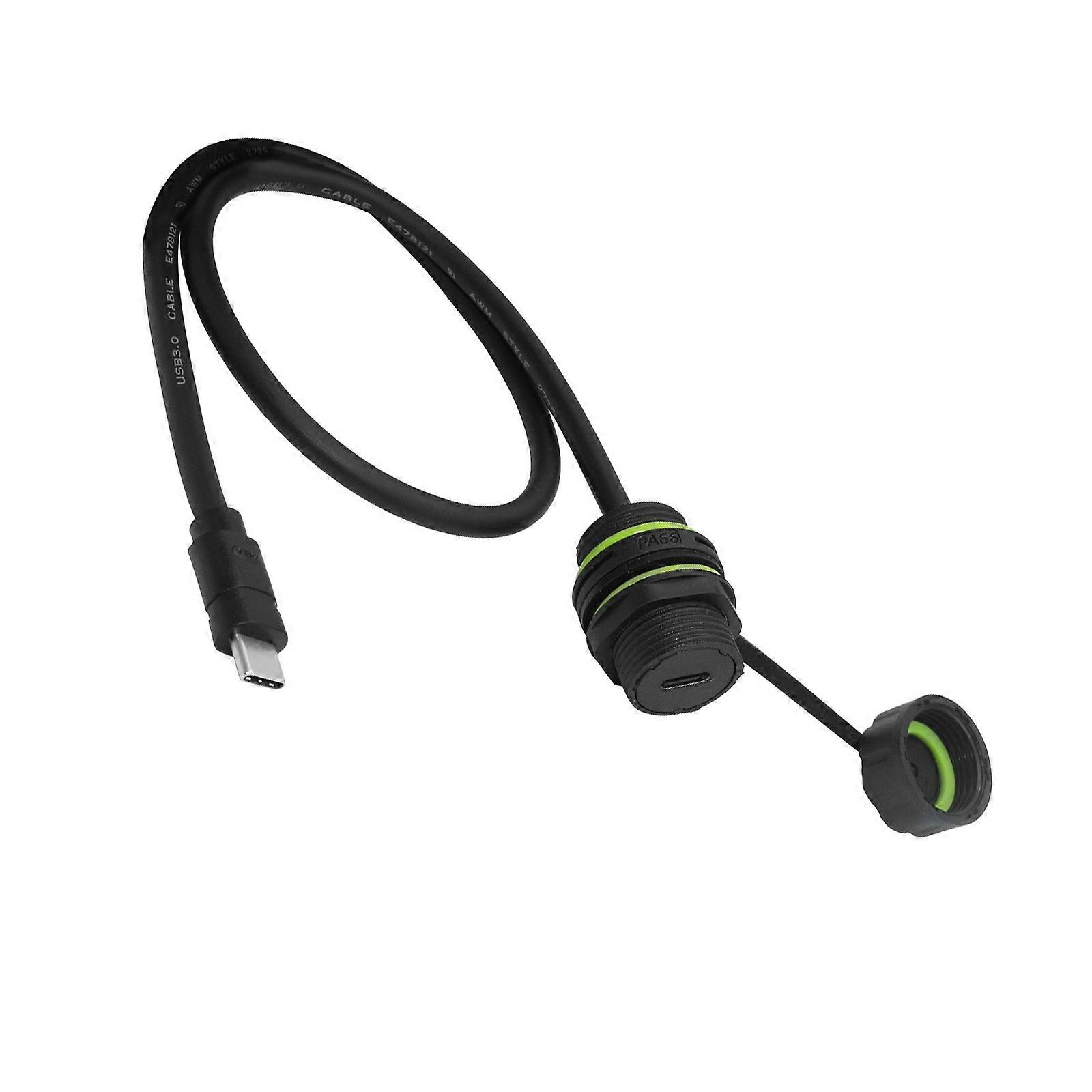 1M USB C 3.1 Waterproof Extension Cable Panel Mount Design Fast Speed Data Transfer Suitable for Outdoor Electronics Multicolor