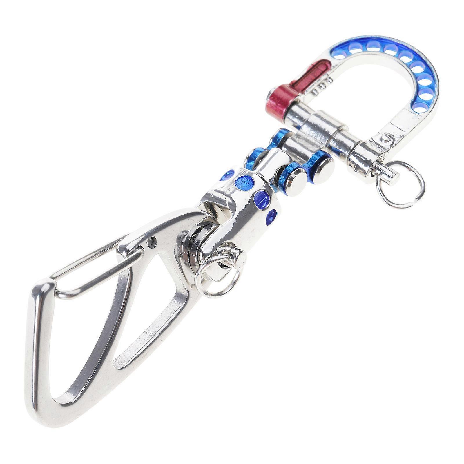 Modern Steel Keychain With Intricate Futuristic Patterns Compact Design Steel Key Ring For Keys And Accessories Multicolor