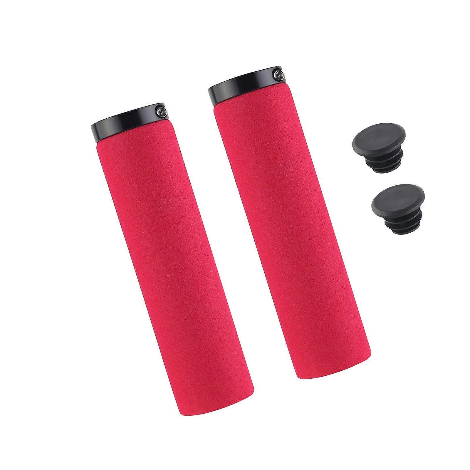 1Pair Soft Shock Absorption Handle Bar Cover Nonslip Foam Bike Handle Grips for Enhanced Cycling Control Enduring  Red