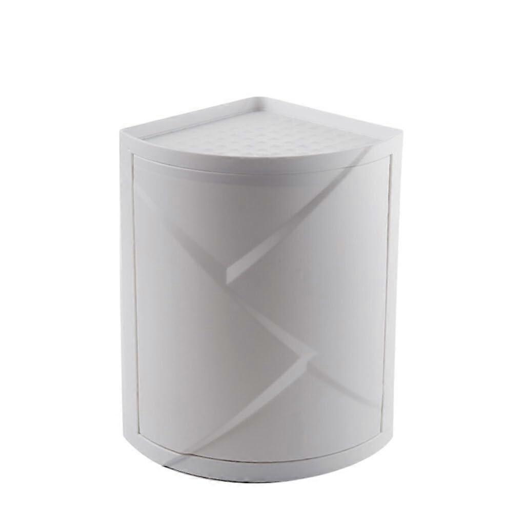 Plastic Rotating Corner Storage Cabinet 360° Organizer Shelf for Kitchen Bathroom