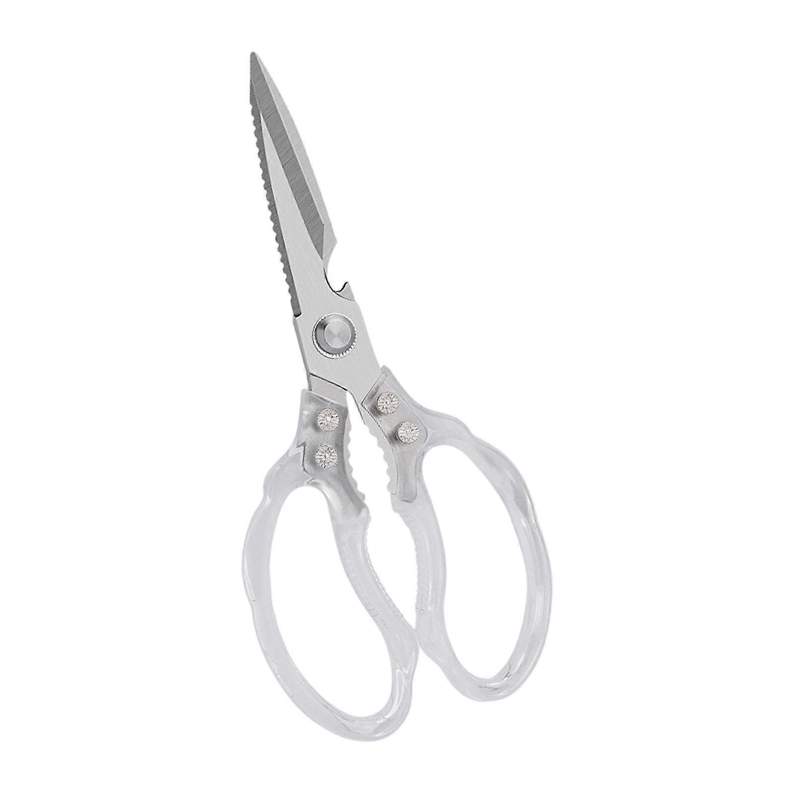 Kitchen Shears With Bottle Opening Nut Cracking Functions Stainless Steels Construction Scissors Cooking Tool  Silver