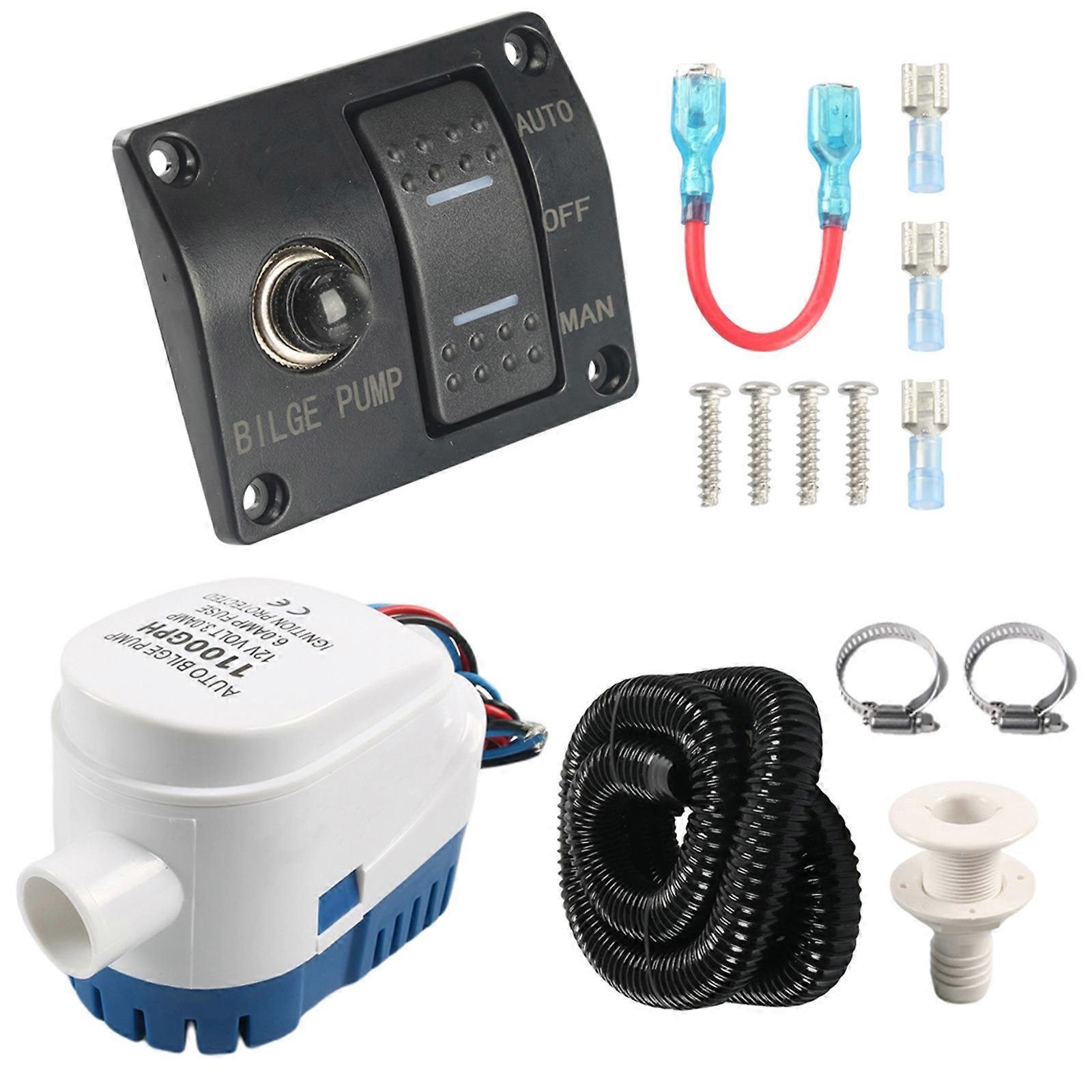 Two Speed Automatic Bilge Pump 750GPH 1100GPH With Auto Sensor For Sailboats Yachts And Small Boats Multicolor