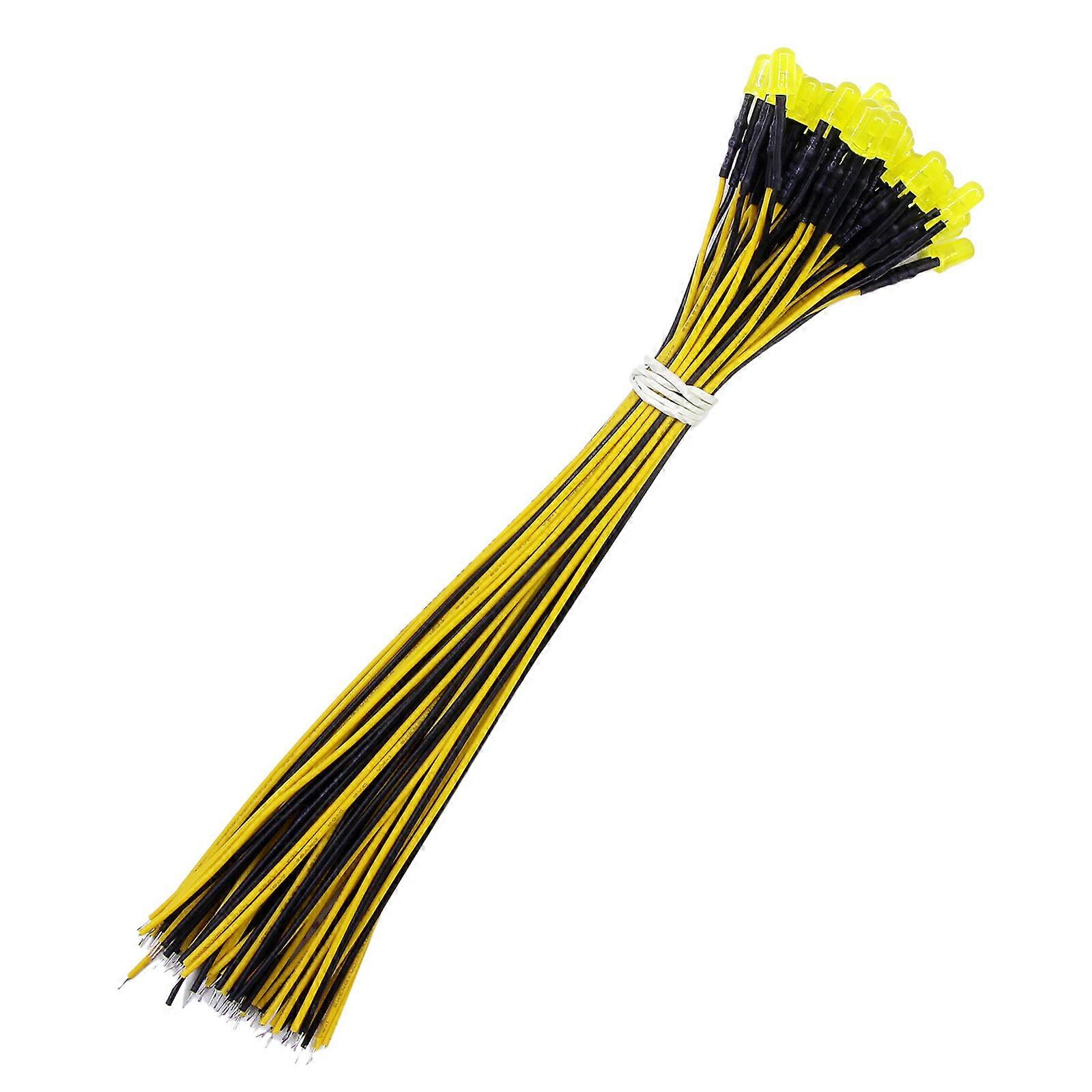 50Pcs Light Emitting Diodes Small LED Lamps Pre Wired 5MM Water Clear LED Diod for DIY Indicator Lighting Enduring Multicolor