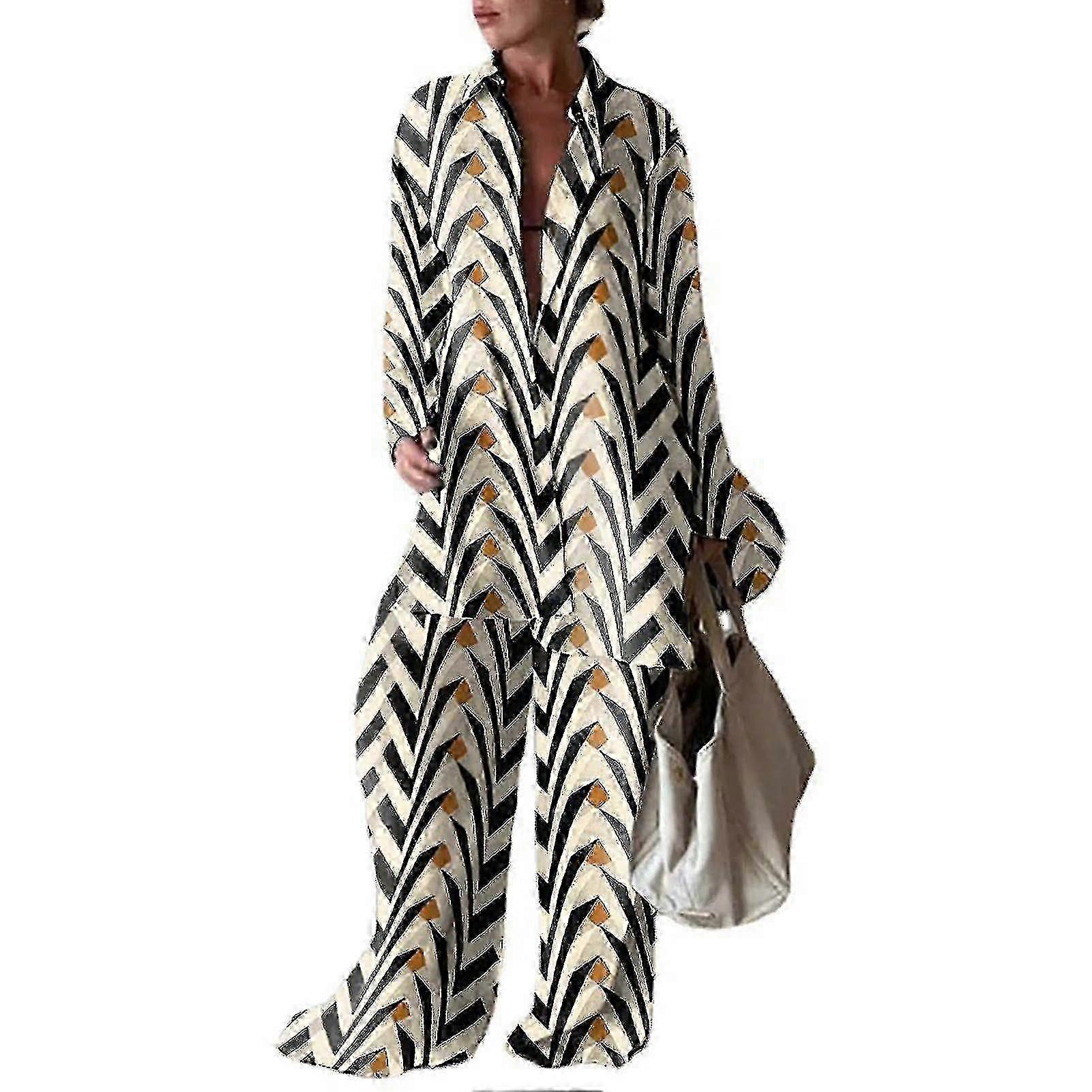 Damen Top Hose Zweiteiliges Set Langarmshirt und Lockere Hose Für Den Alltag Arbeitsurlaub