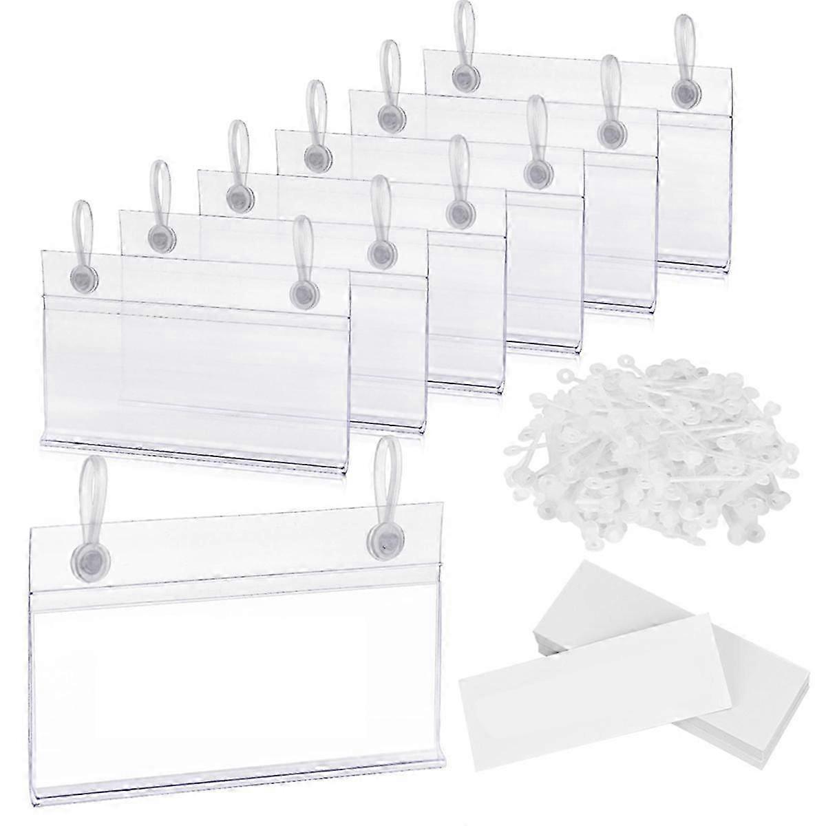 100PCS Clear Label Holders for Wire Shelf Retail Price Label