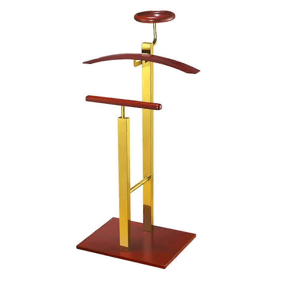 Coat Rack Wood And Metal Valet Floor Stand Garment Organizer With Pants Rail And Trouser Bar Color C