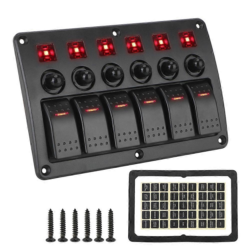 Waterproof LED Light Car Switch Panel for Universal Vehicles 12-24V Circuit Control