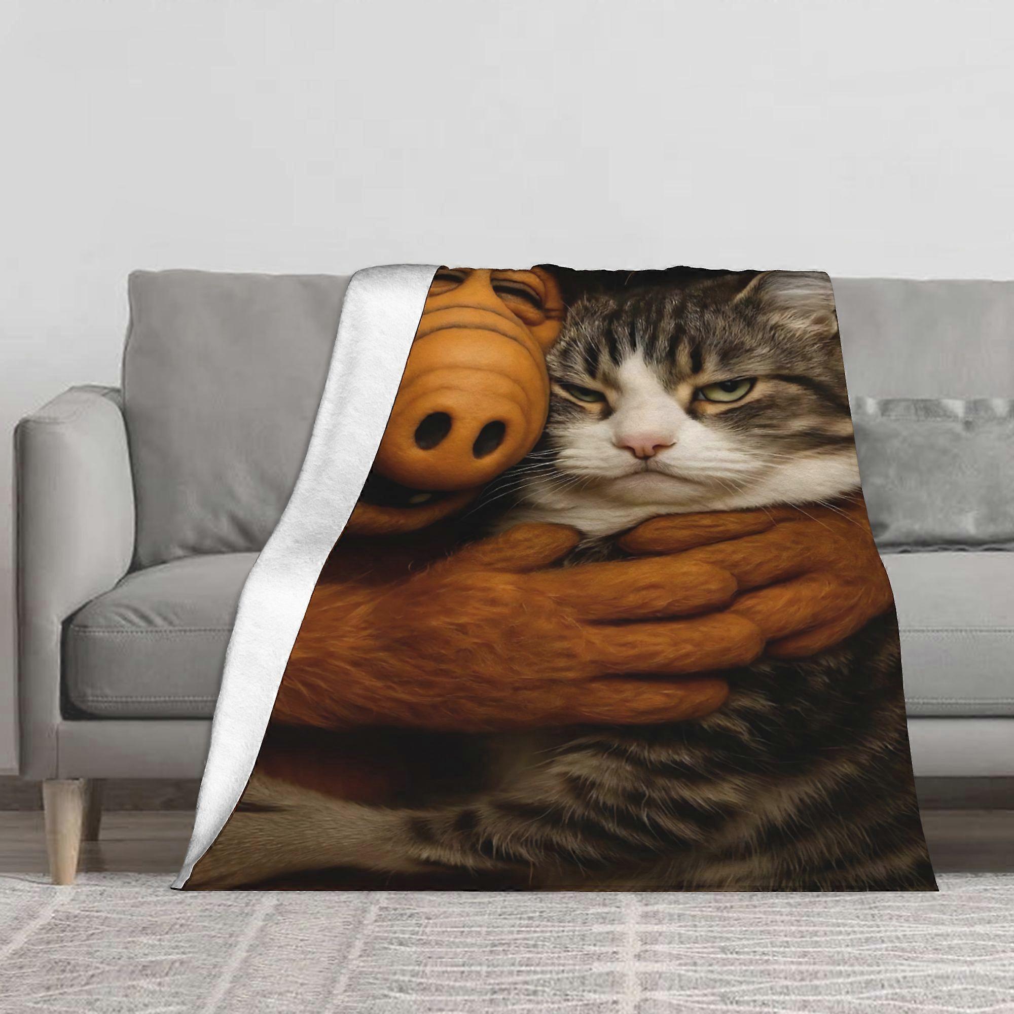 Couverture Gordon Shumway à thème ALF, jeté en flanelle épaisse et douce pour canapé-lit, salon, feu de camp, siège auto, Tra-QAZLK3