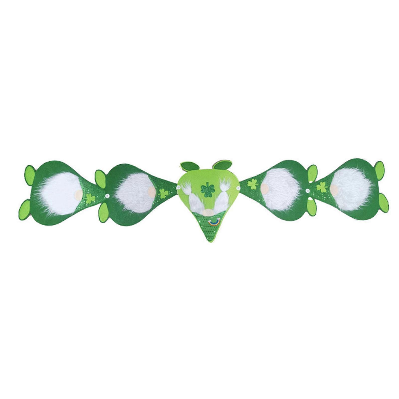 Festive DIY Table Decor Patrick's Day Table Runner Gnomes Pattern Table Cloth Unique Assembly Designs for Celebrations Multicolor