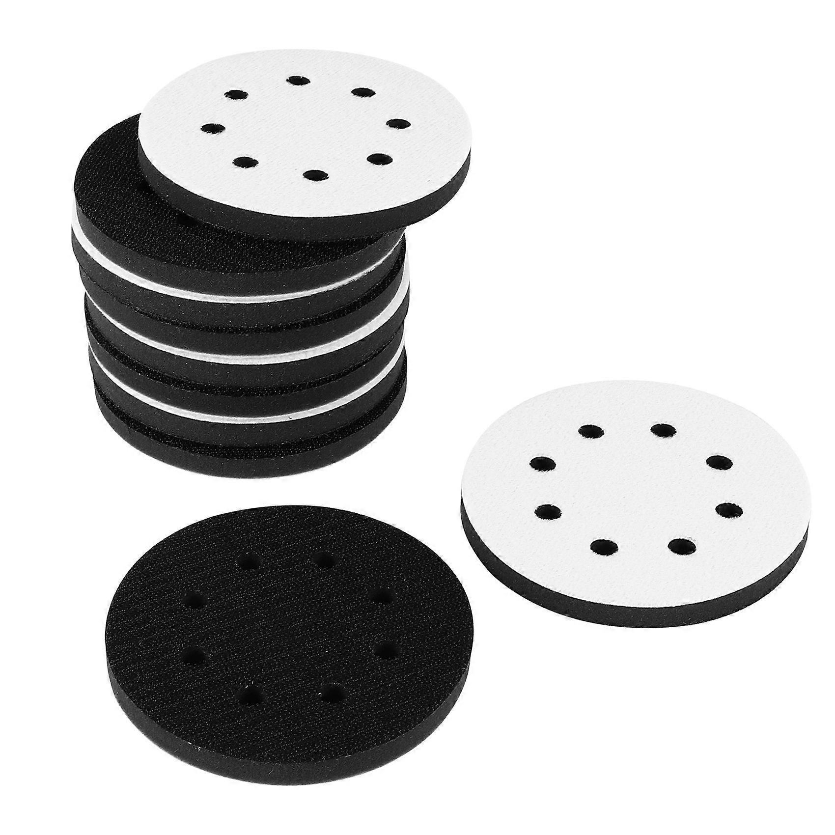 10 Pack Soft Density Interface Pads 5 Inch 8 Holes Hook and Loop Sponge Cushion Buffer Backing Pad Foam Interface Pads