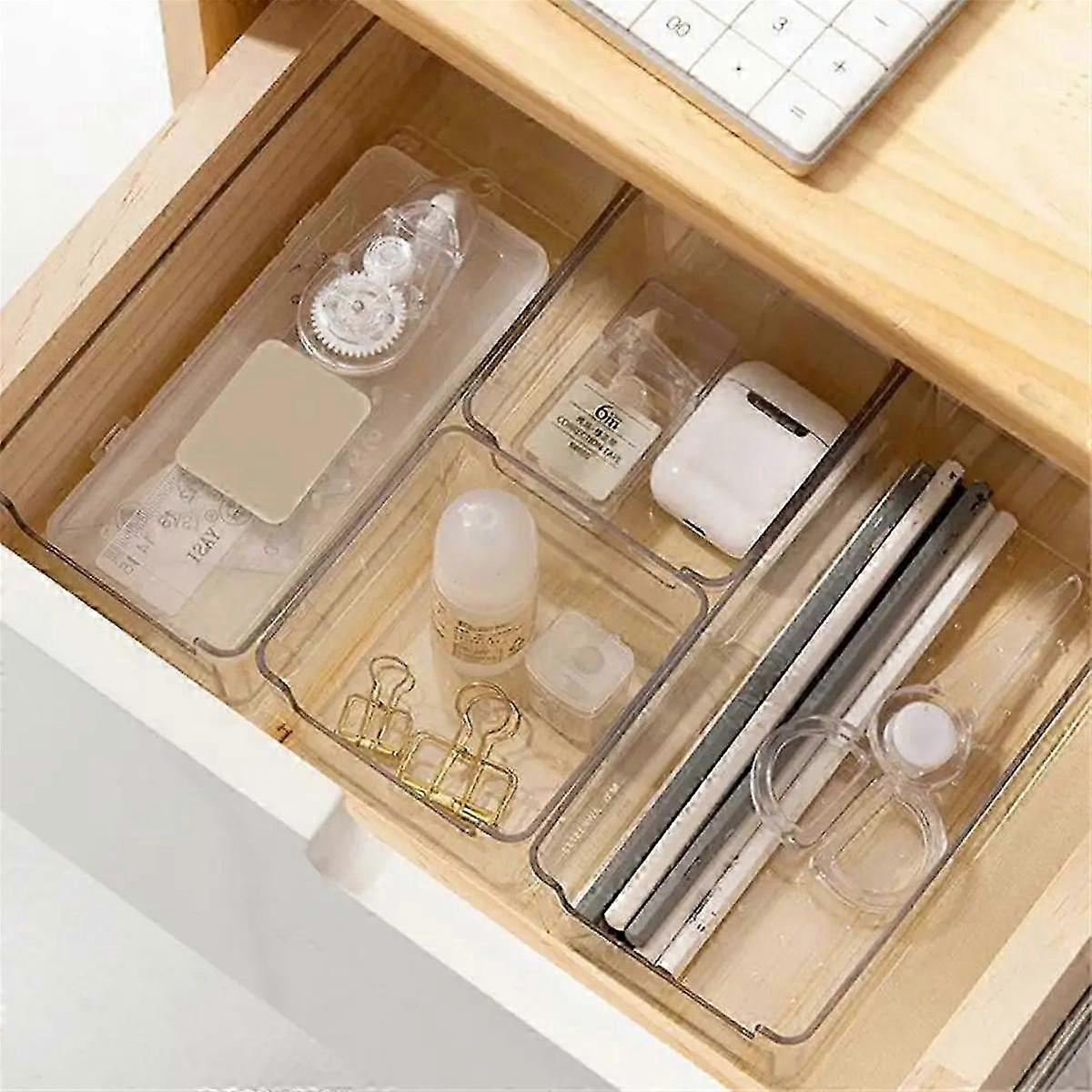 25Pcs Clear Drawer Organizers Storage Box Set Smooth Edge Burr Free Transparent Design Cosmetics Containers Versatile