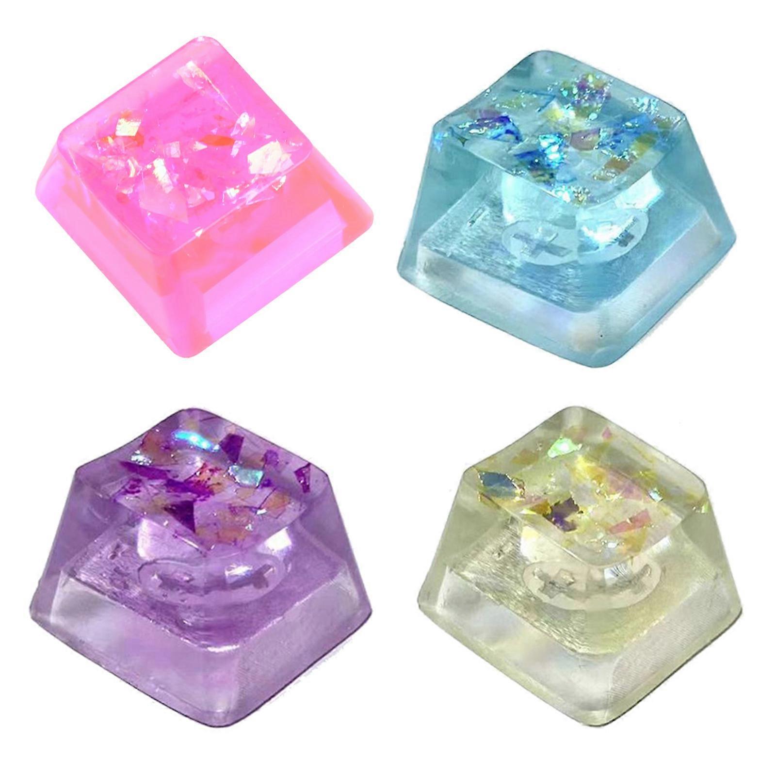 Customized Mount Resin Keycaps For Cherry Switch Mechanical Keyboard SA R4 Profile Backlit Luminous for Key Cap 4 Colors  Purple