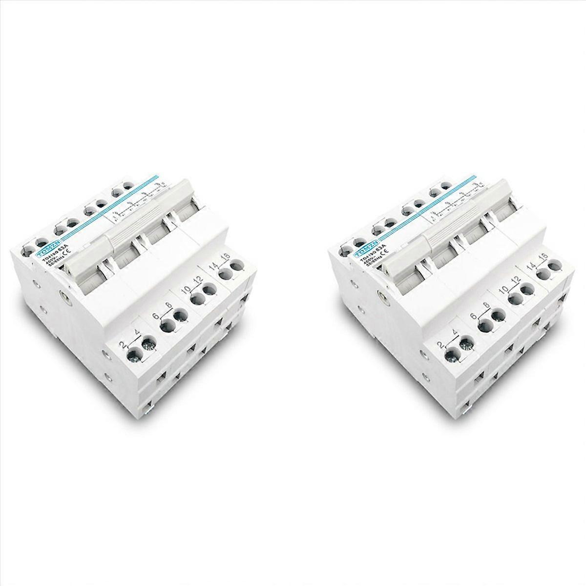 2X 4P 63A 3 Phase Dual Power Manual Transfer Isolating Switch Interlock Circuit Breaker