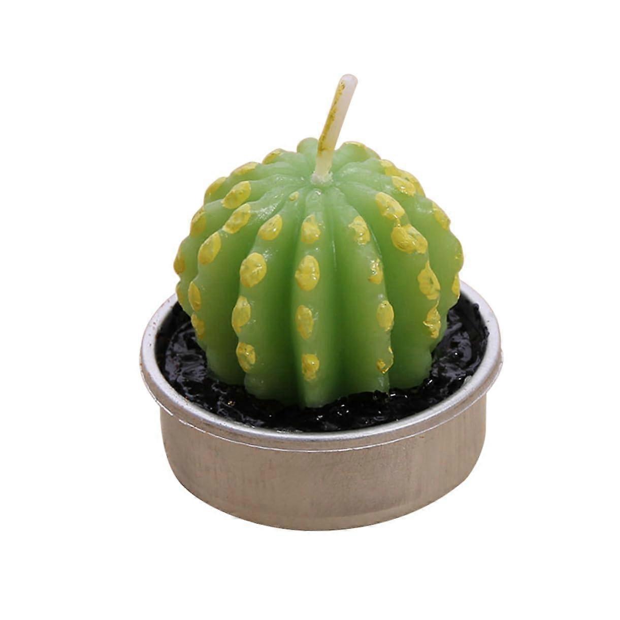 Unscented Cactus Tealight Candle Set for Table, Home Garden Decor and Party Use