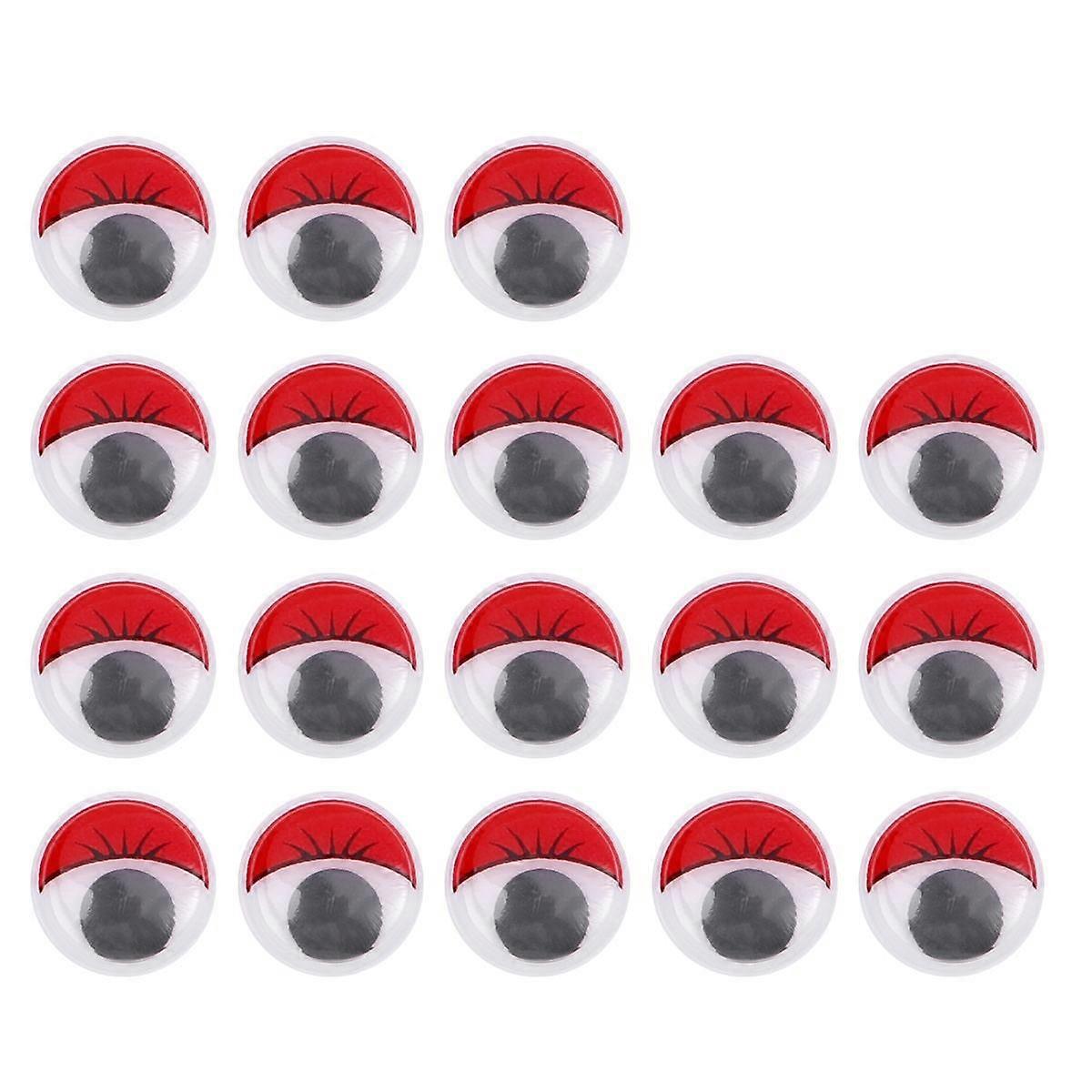 100Pcs Diy Toy Accessories Wiggly Wobbly Googly Eyes for Puppet Making Red