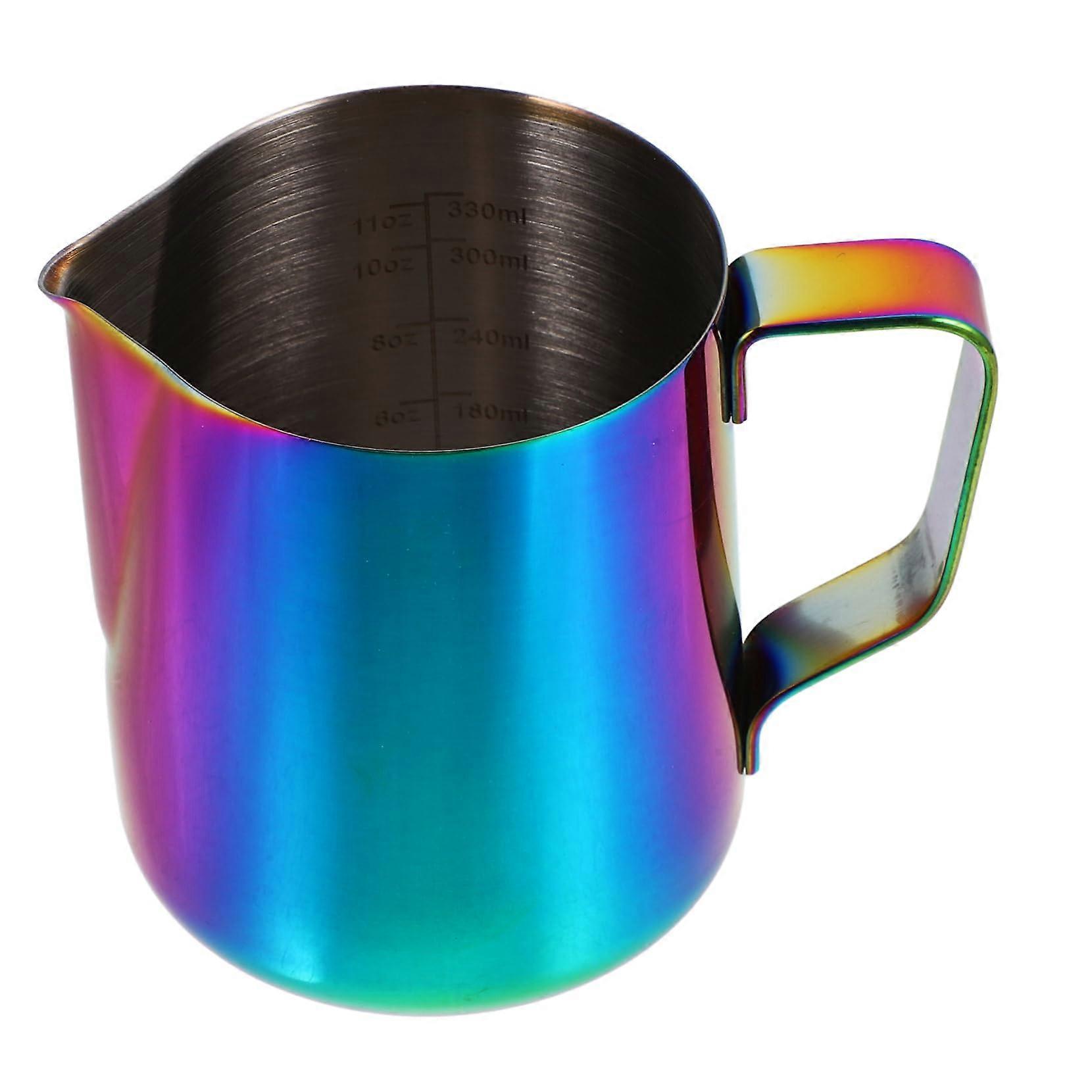 Stainless Steel Milk Frothing Pitcher with Ergonomic Handle and Precision Spout for Latte Art