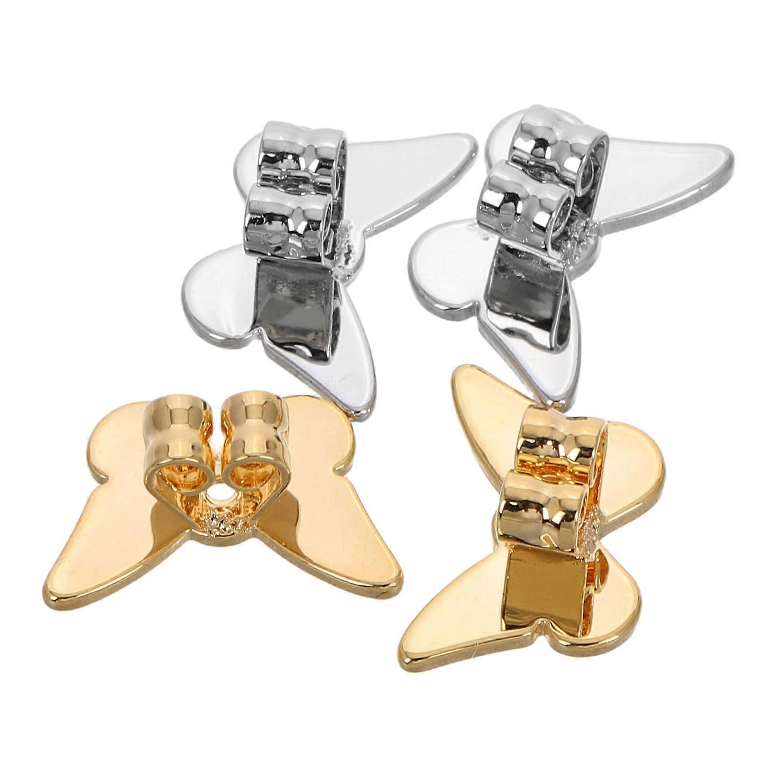 4pcs Butterfly Earring Backs for Pierced Earrings Earring Locking Backs Stopper Replacement for Earring Posts Supplies