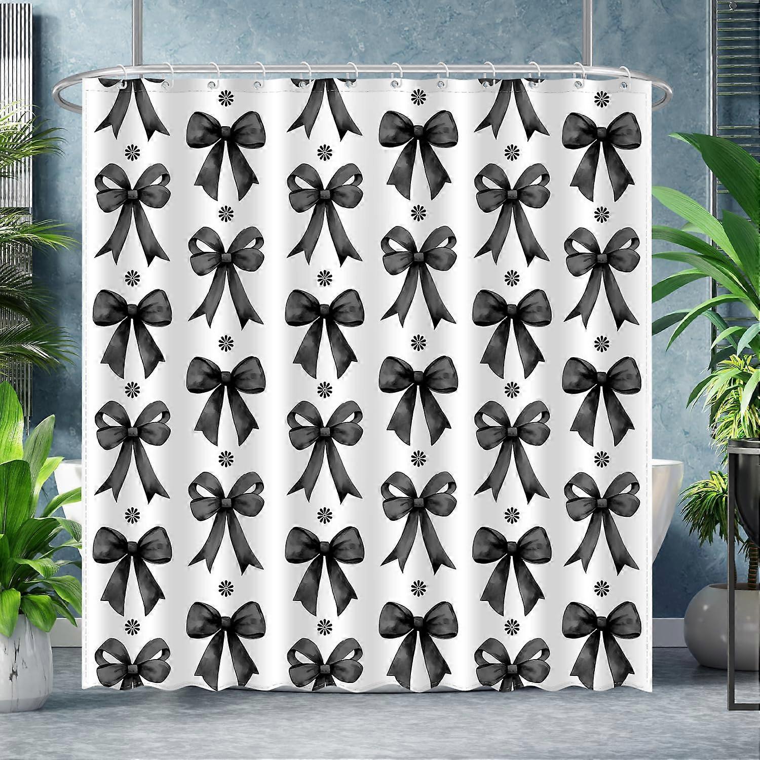 Waterproof Shower Curtain with Hooks 72x72 Modern Leaf Pattern Bathroom Decor Mold Resistant