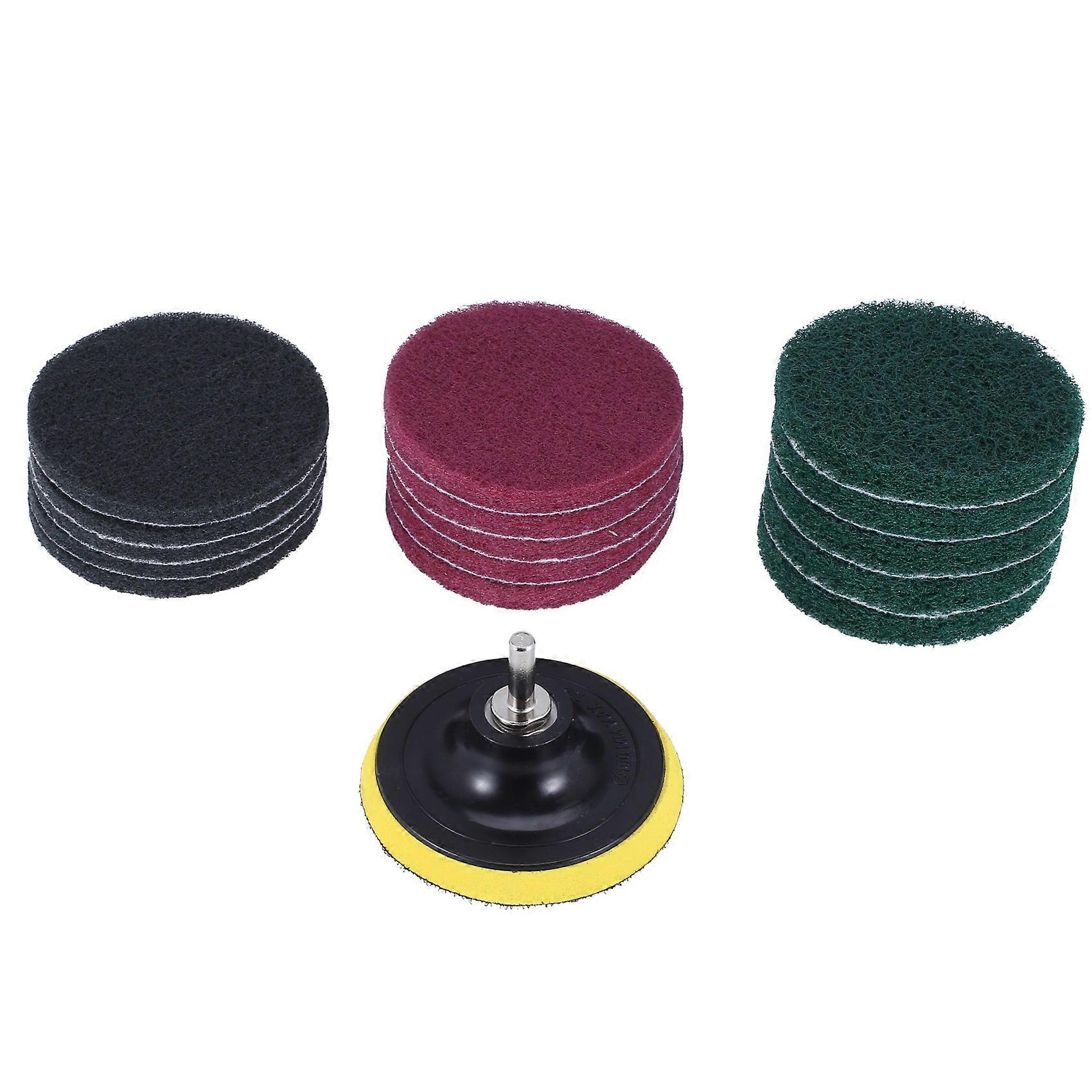 16Pcs 4 polegadas Drill Power Brush Tile Scrubber Scouring Pad Kit de limpeza com 4 polegadas Disc Pad Holder