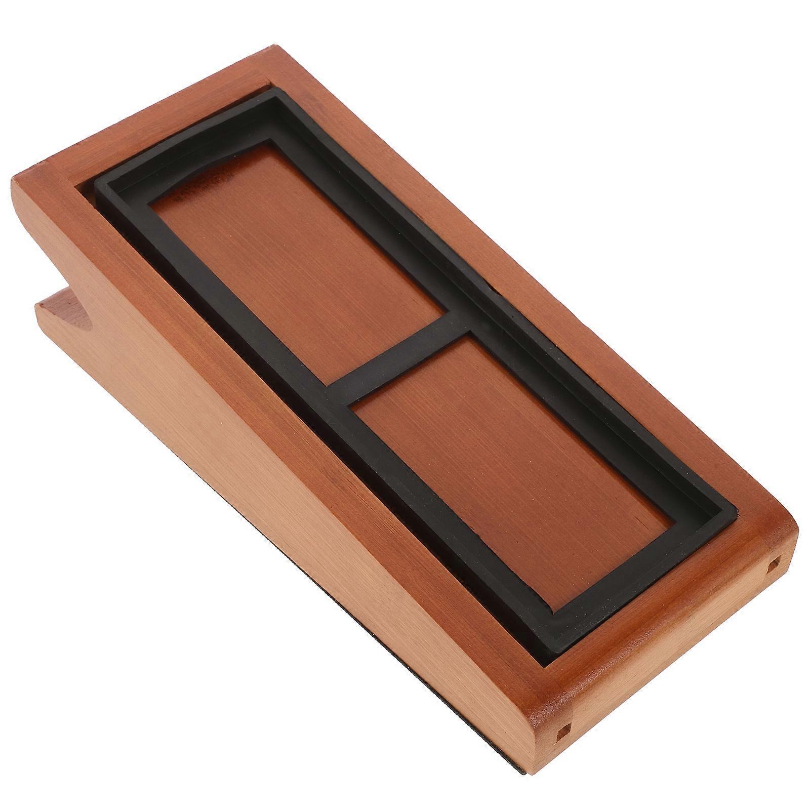 Wooden Sharpening Stone Base for Home Sharpener Holder Light Brown