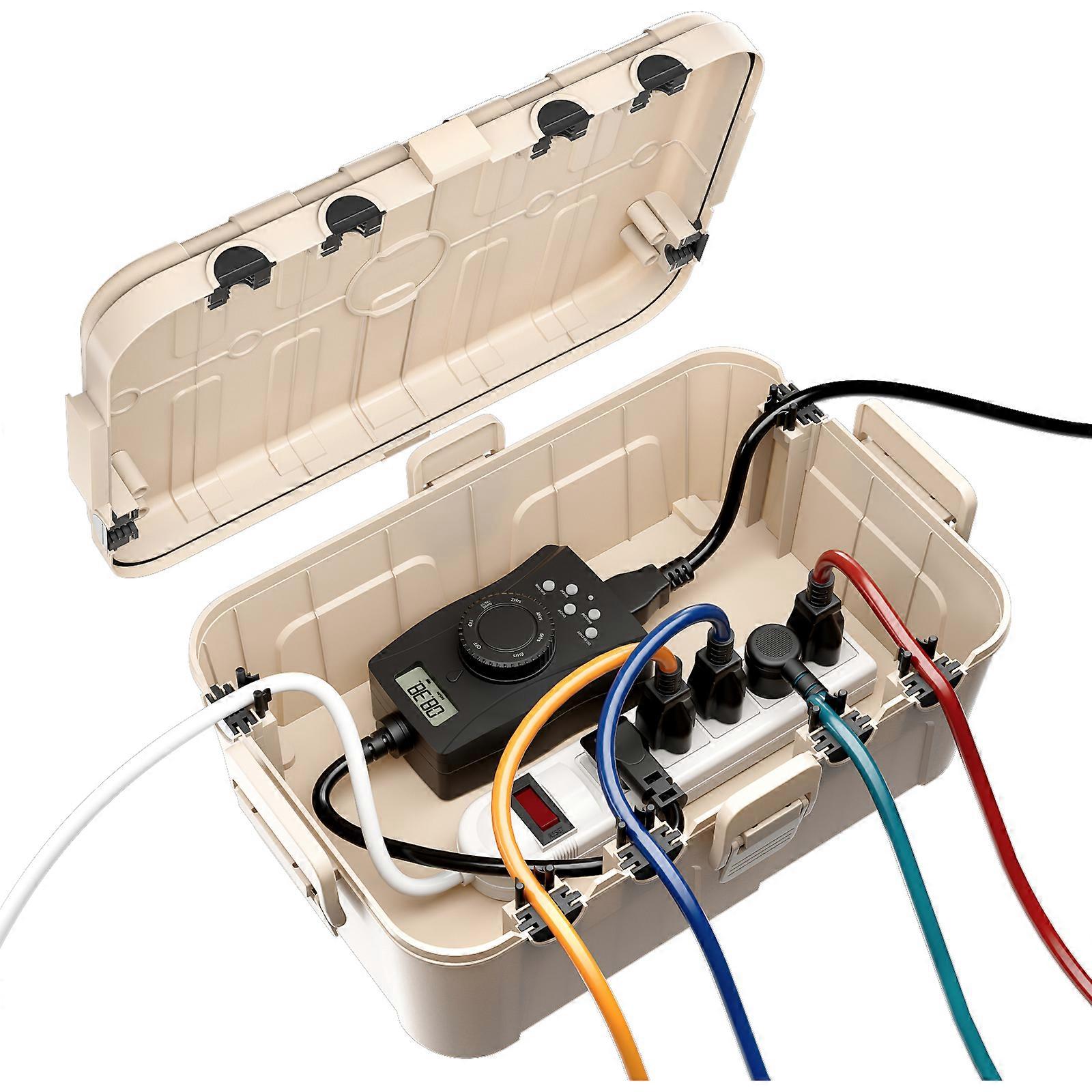 Extra Large Outdoor Electrical Box,Waterproof Extension Cord Cover Weatherproof, Protect Outlet, Plug, Socket, Timer,